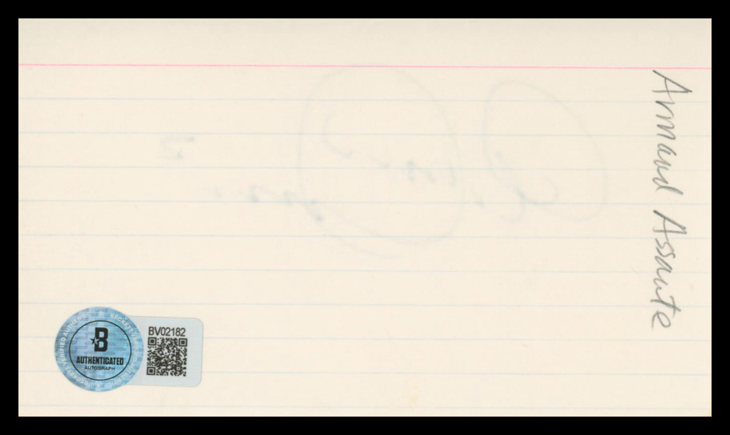Armand Assante Gotti Authentic Signed 3x5 Index Card Autographed BAS #BV02182