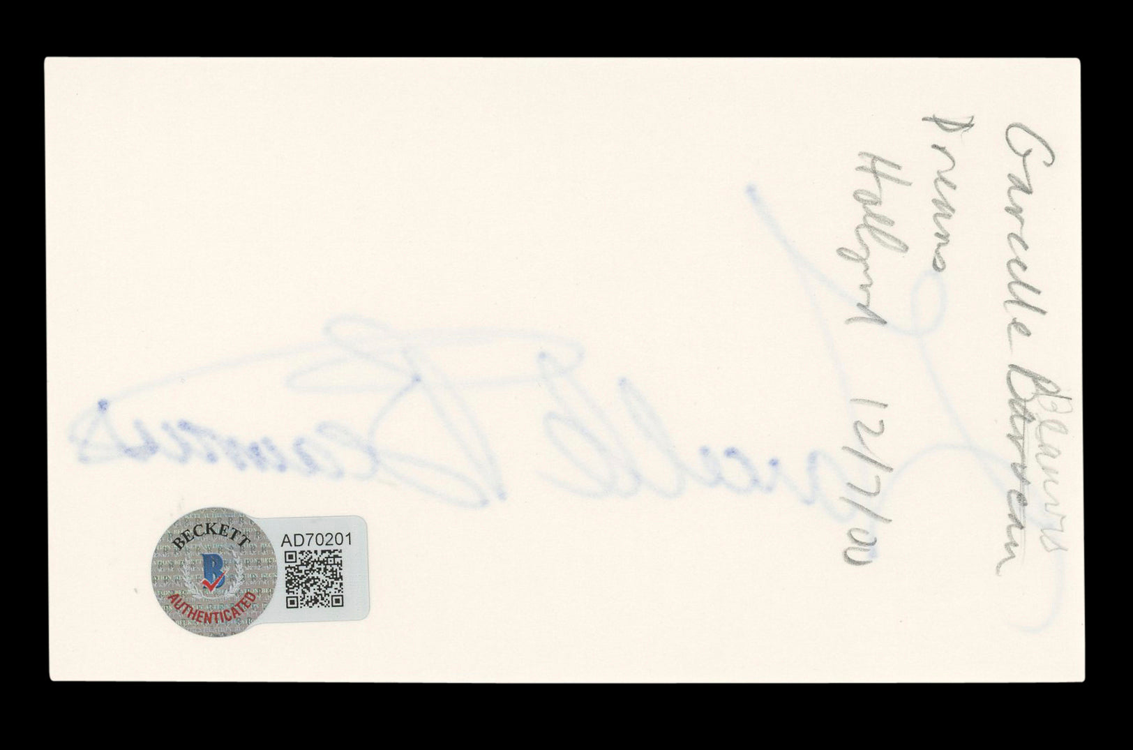 Garcelle Beauvais Spider-Man: Homecoming Signed 3x5 Index Card BAS #AD70201