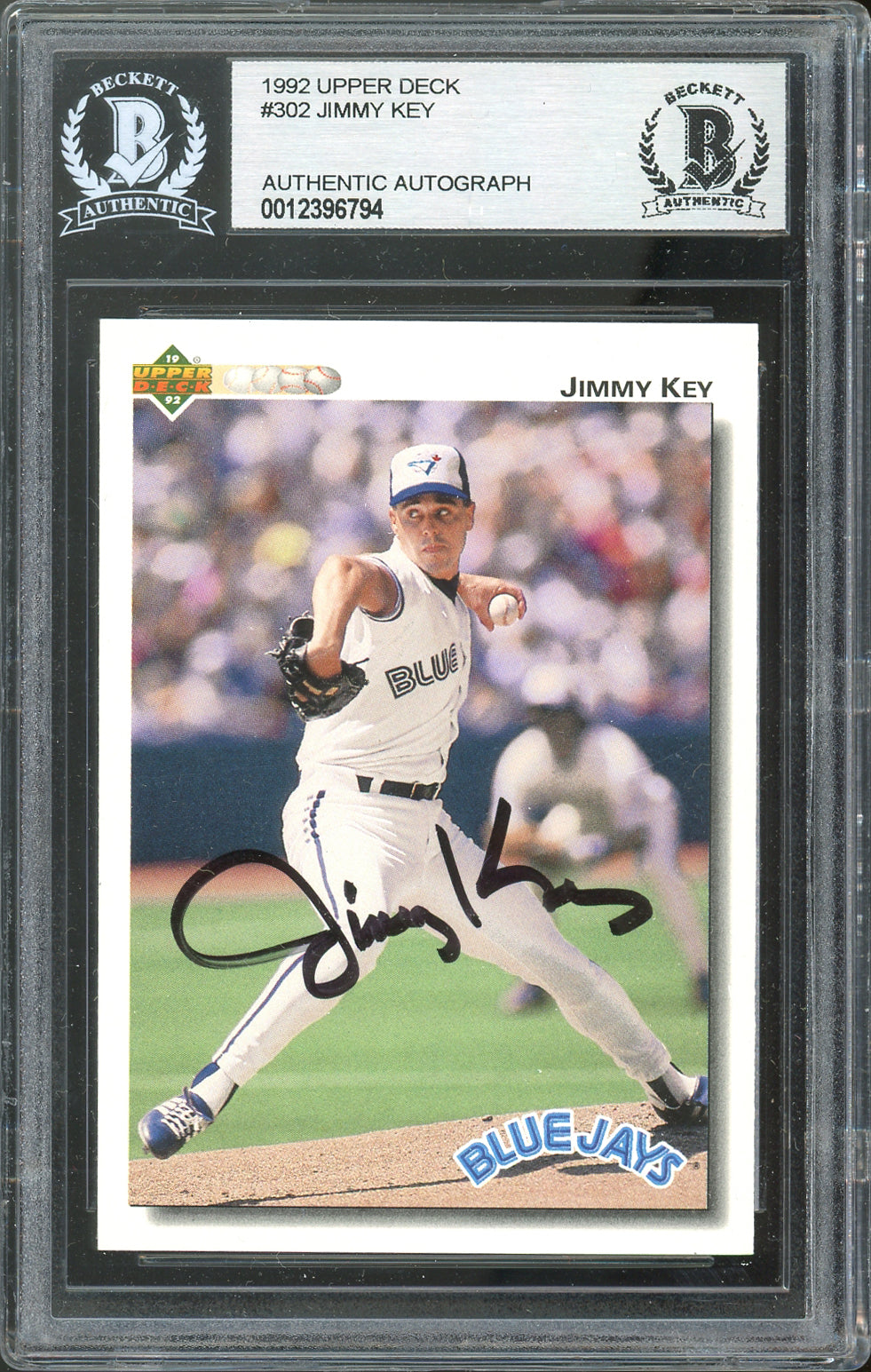 Blue Jays Jimmy Key Authentic Signed 1992 Upper Deck #302 Card BAS Slabbed