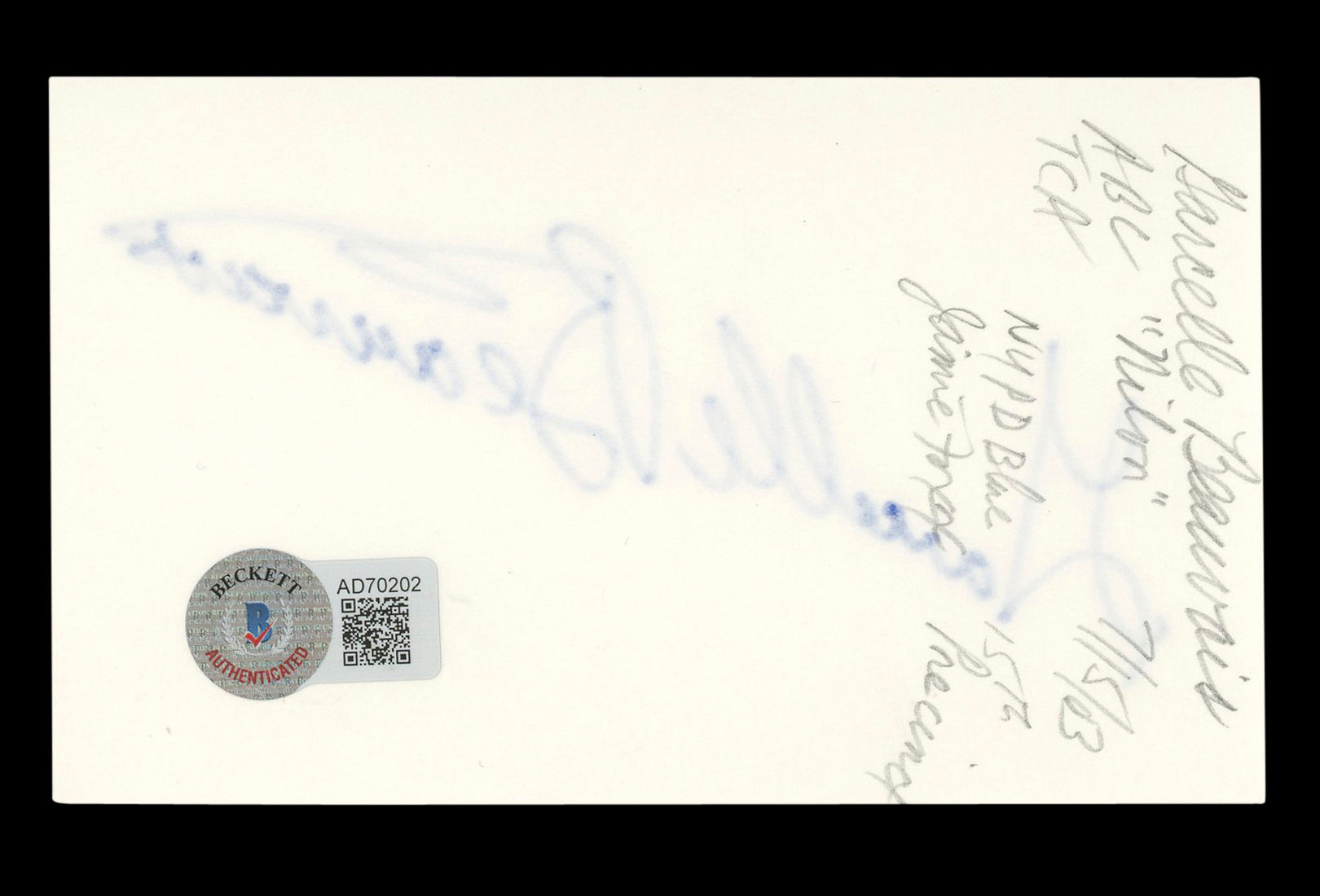 Garcelle Beauvais Spider-Man: Homecoming Signed 3x5 Index Card BAS #AD70202