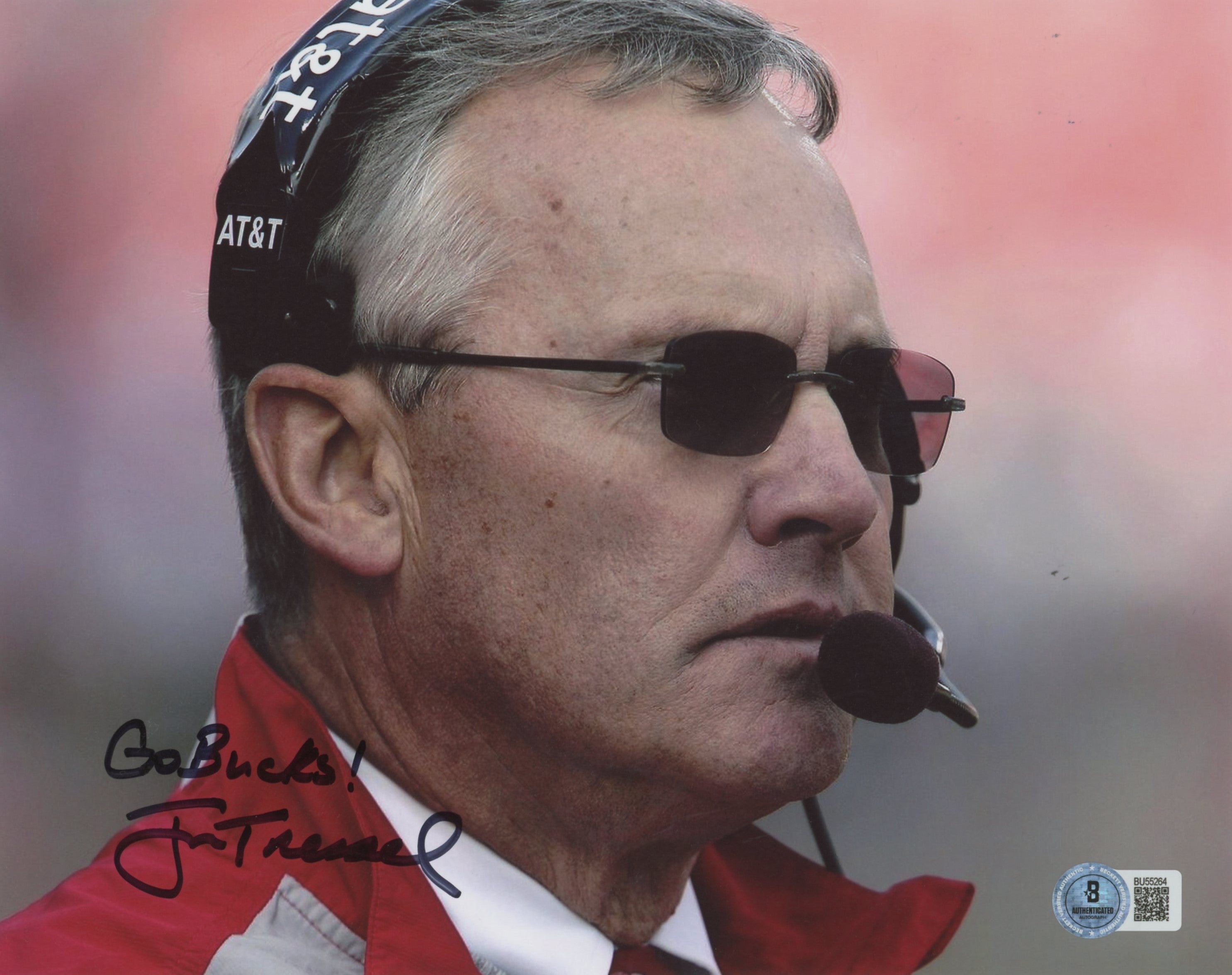 Ohio State Jim Tressel "Go Bucks!" Authentic Signed 8x10 Horizontal Photo BAS 2