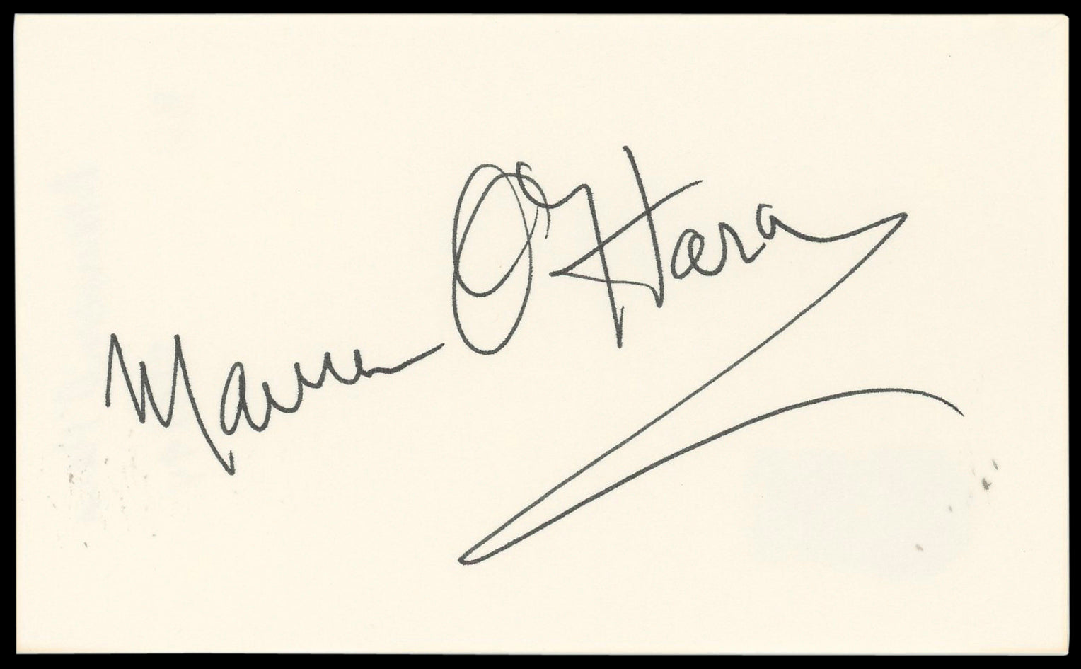 Maureen O'Hara The Quiet Man Authentic Signed 3x5 Index Card BAS #BN89207