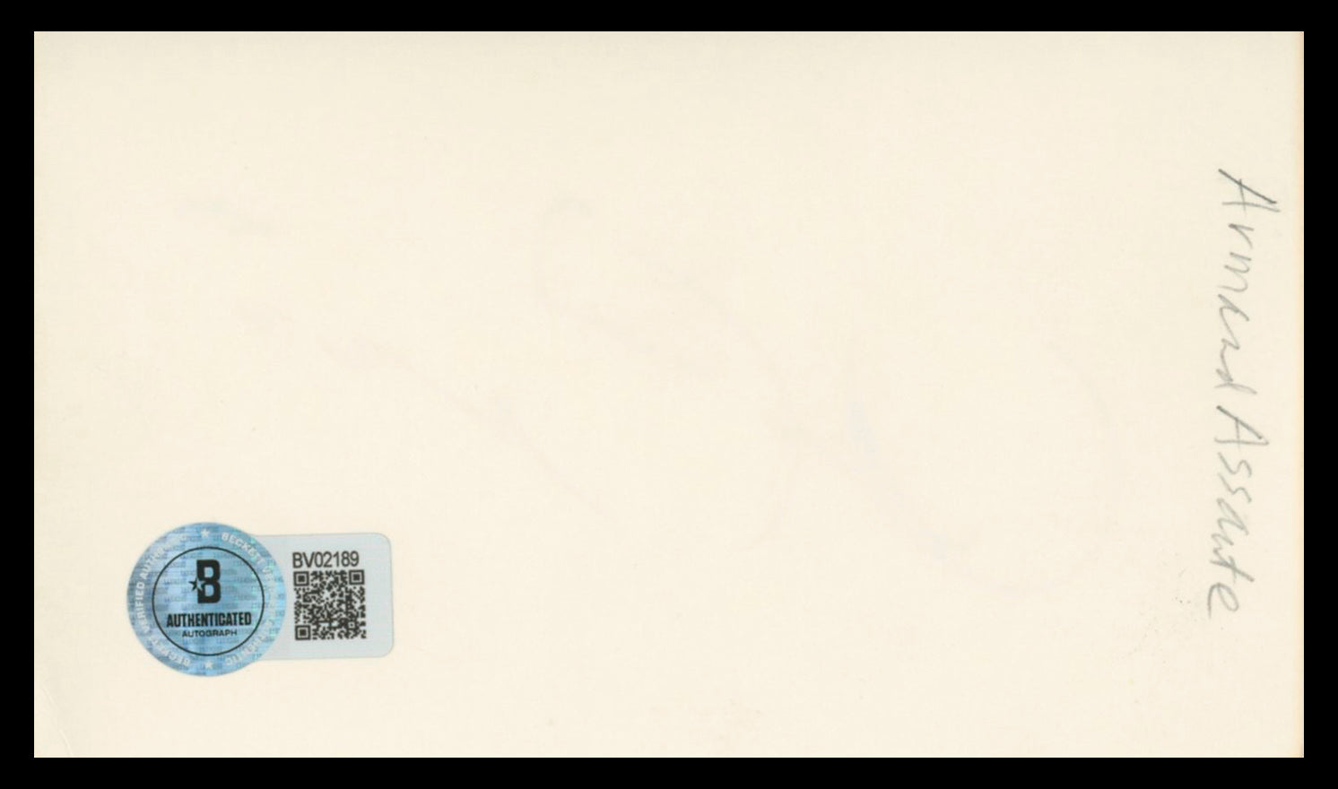 Armand Assante Gotti Authentic Signed 3x5 Index Card Autographed BAS #BV02189