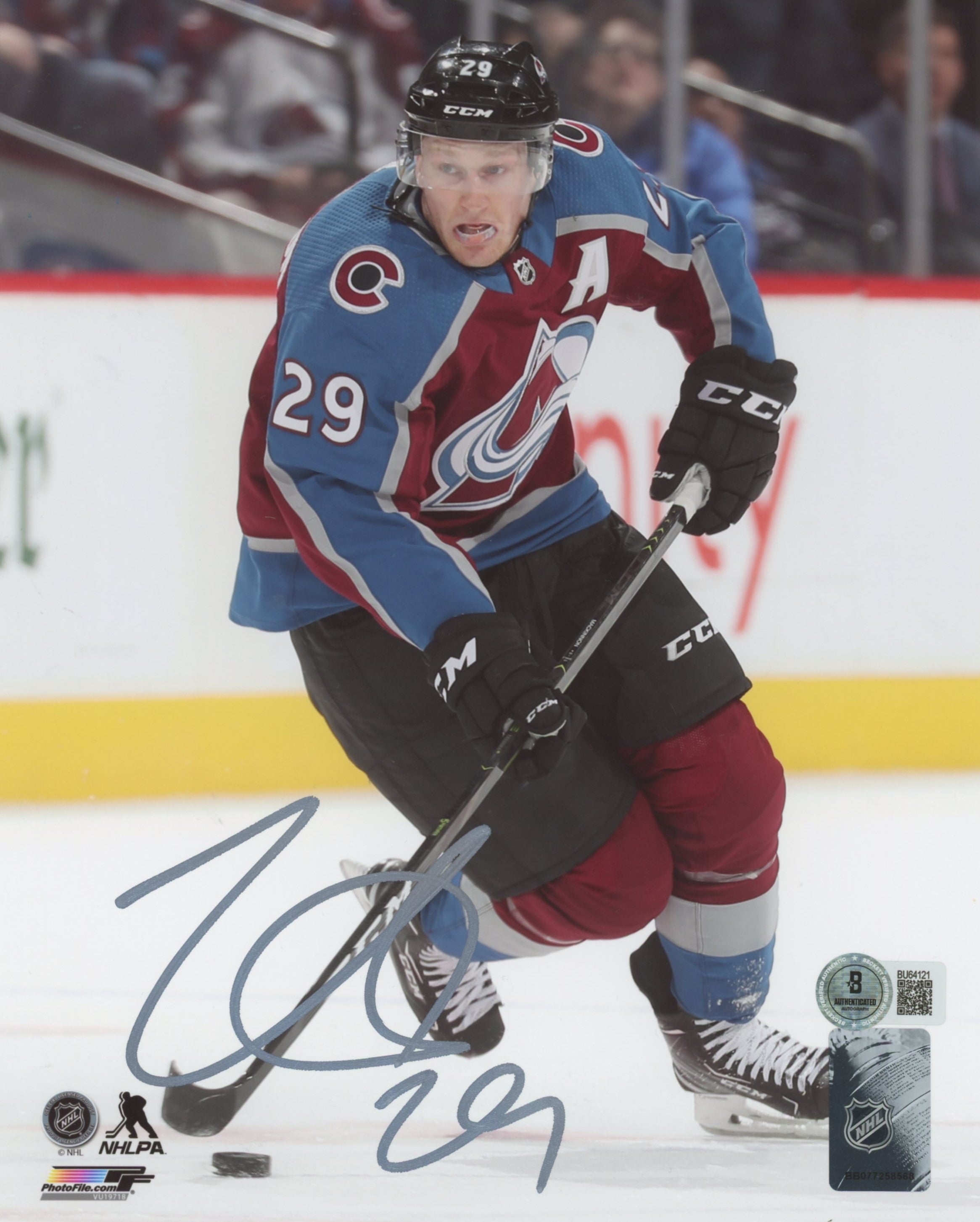 Avalanche Nathan MacKinnon Authentic Signed 8x10 Vertical Photo BAS #BU64121
