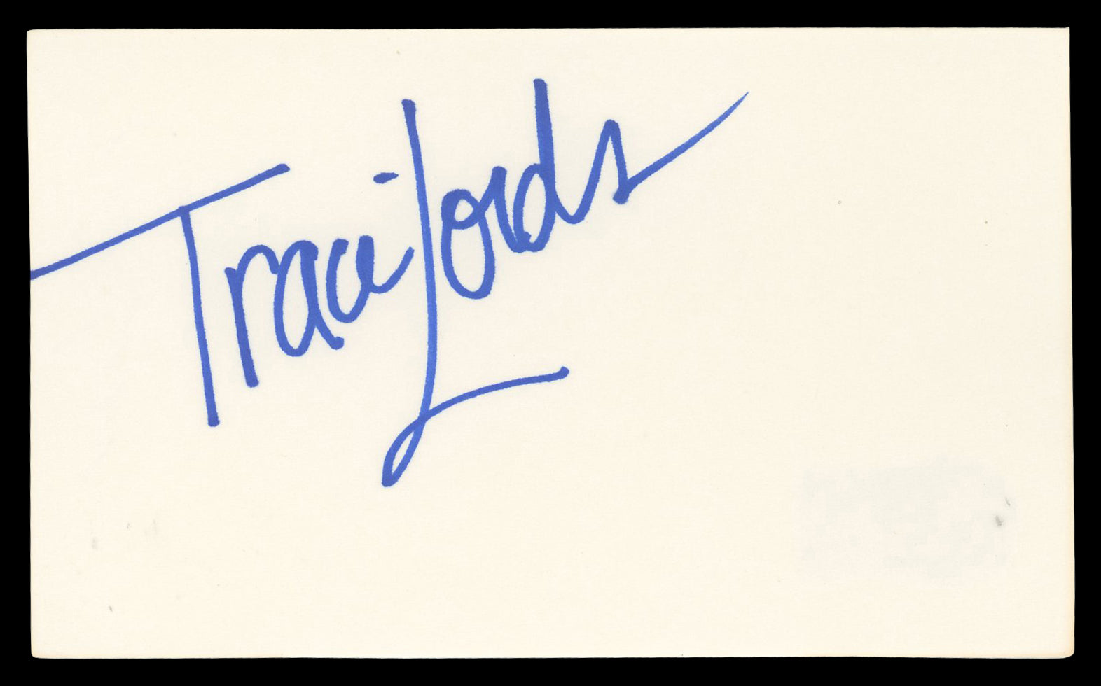 Traci Lords Blade Authentic Signed 3x5 Index Card Autographed BAS #BN06416