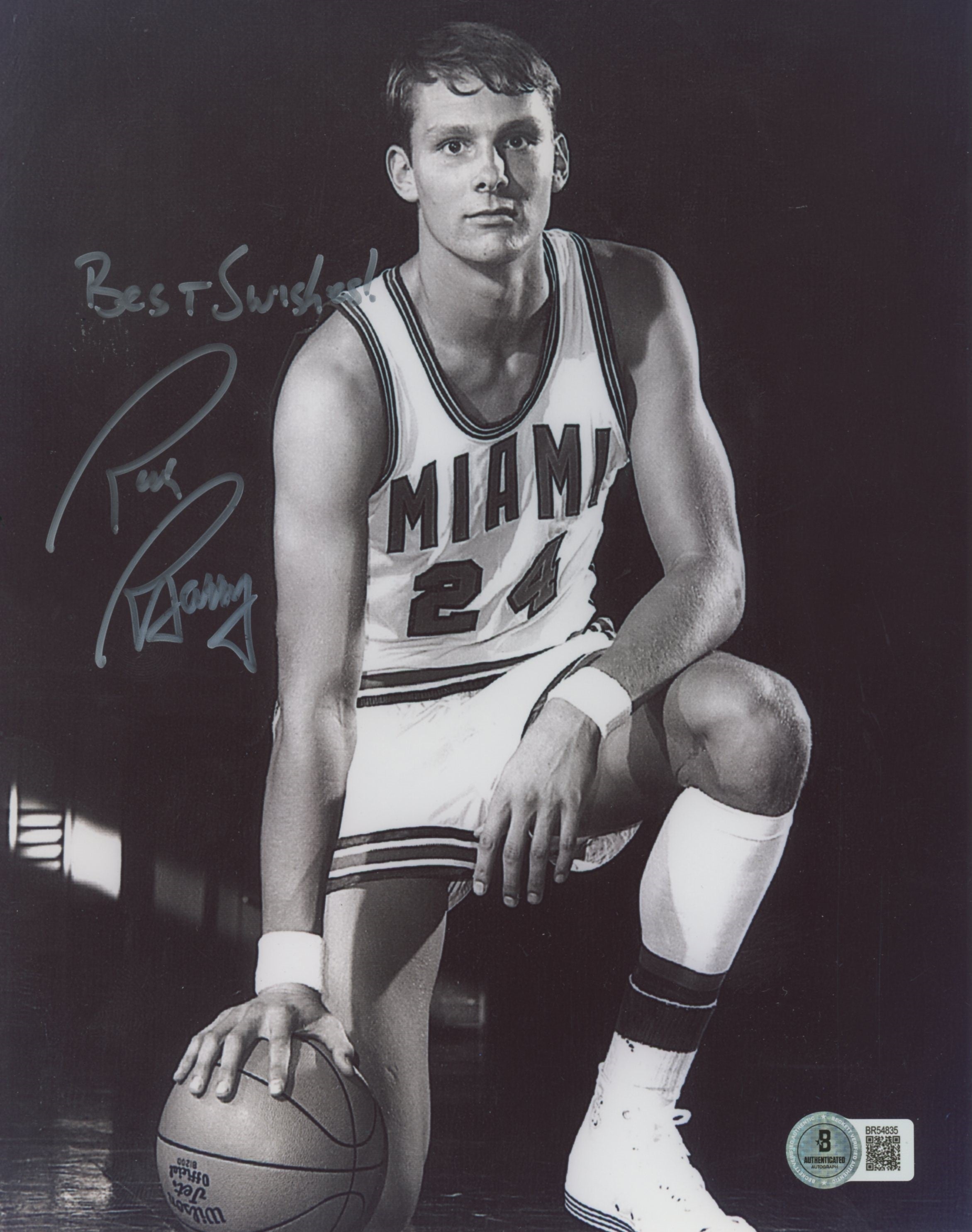 Miami Rick Barry "Best Swishes" Authentic Signed 8x10 Photo BAS #BR54835