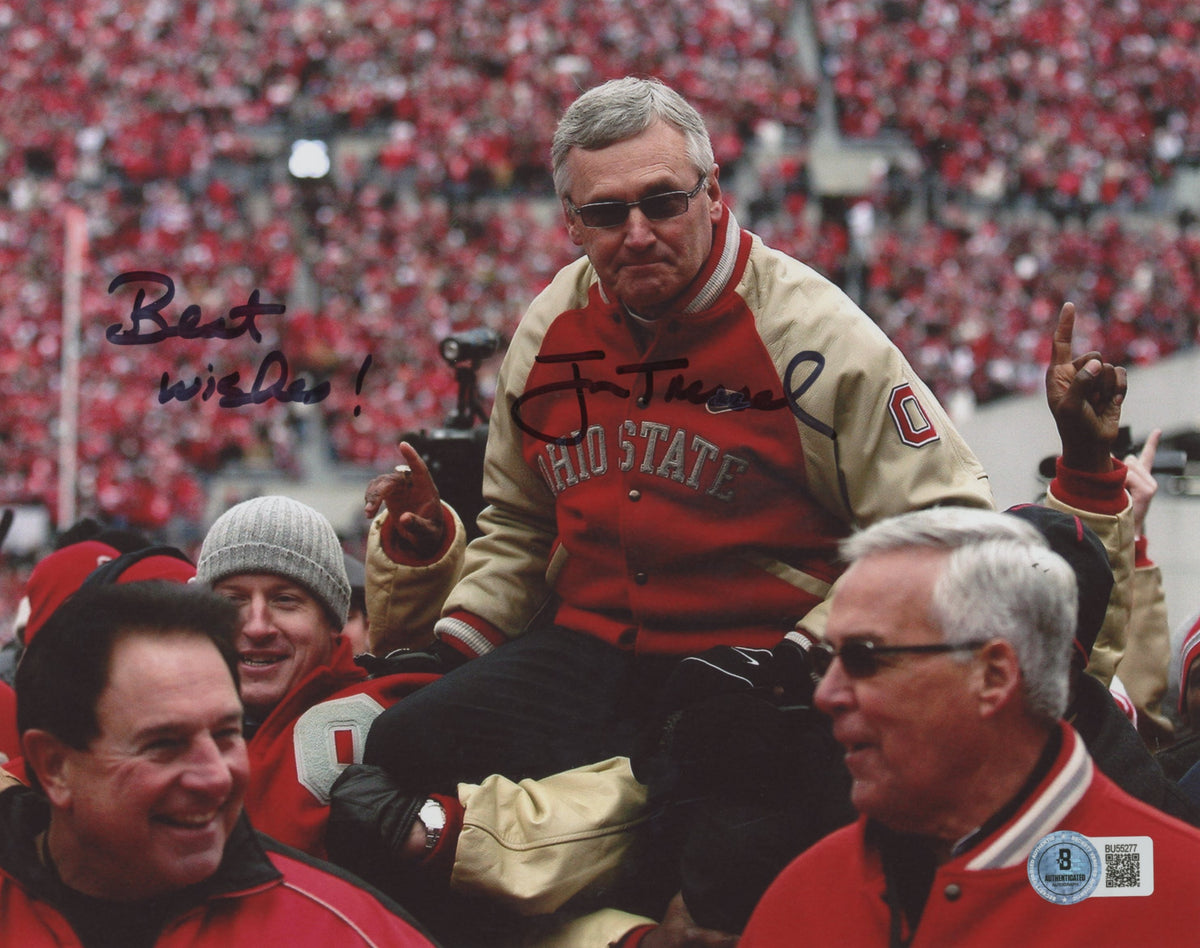 Ohio State Jim Tressel "Best Wishes!" Authentic Signed 8x10 Photo BAS 5
