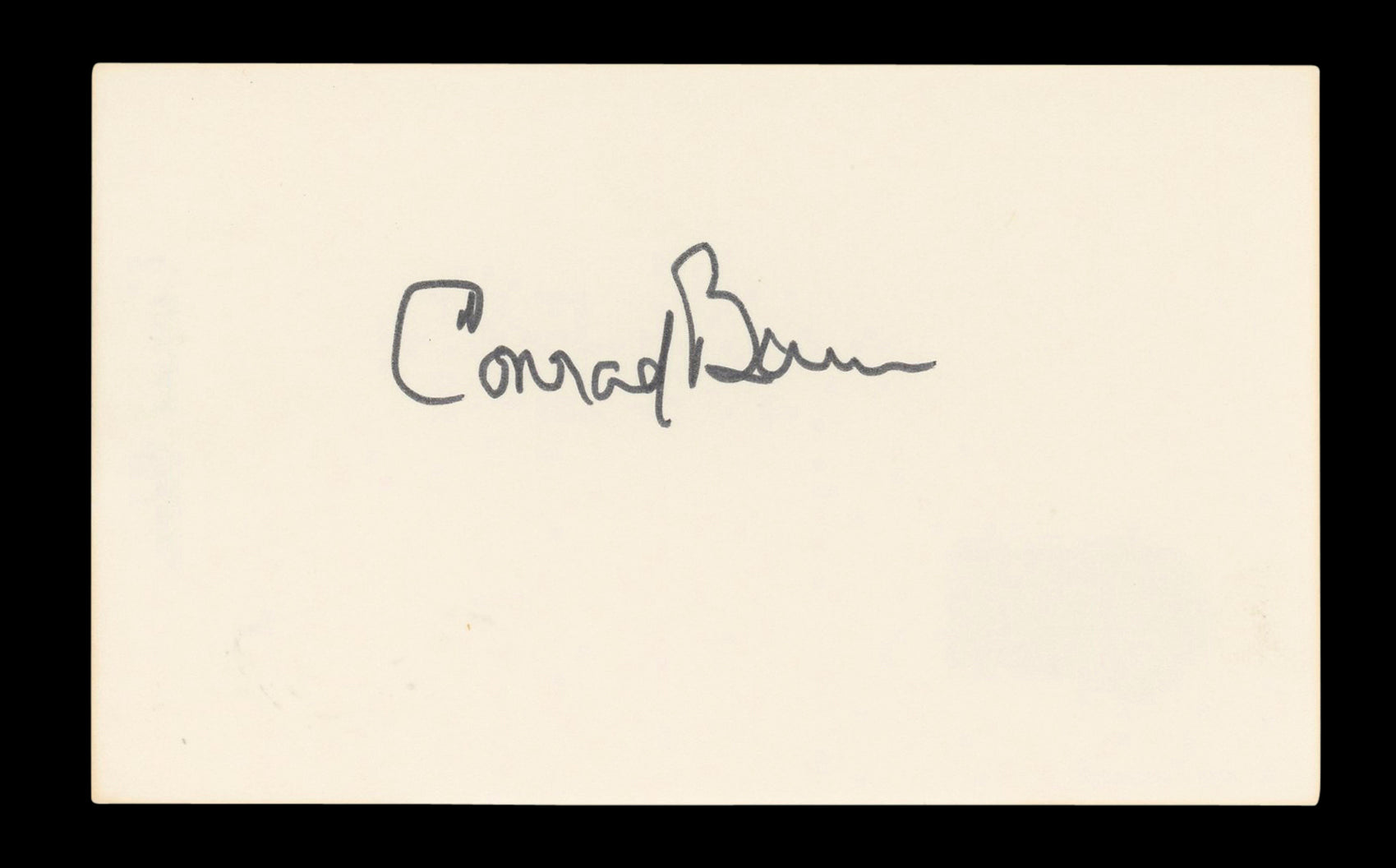 Conrad Bain Diff'rent Strokes Signed 3x5 Index Card Autographed BAS #AD70209