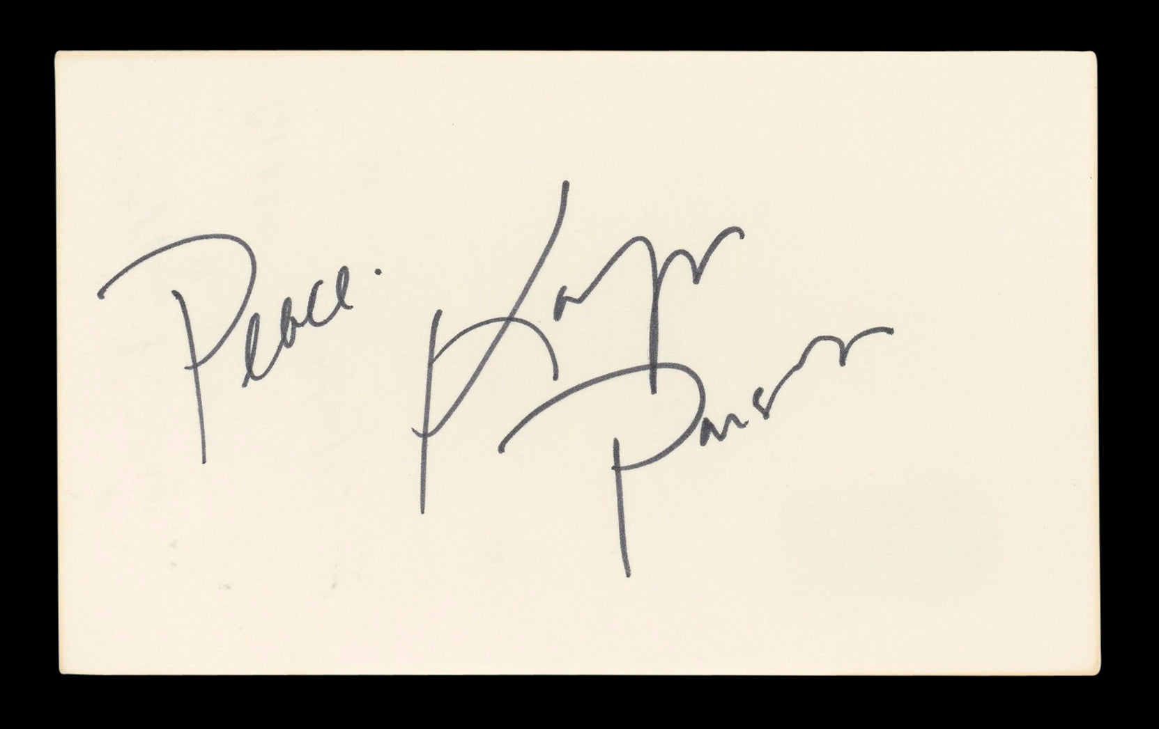 Karyn Parsons Fresh Prince of Bel-Air "Peace" Signed 3x5 Index Card BAS #BL96473