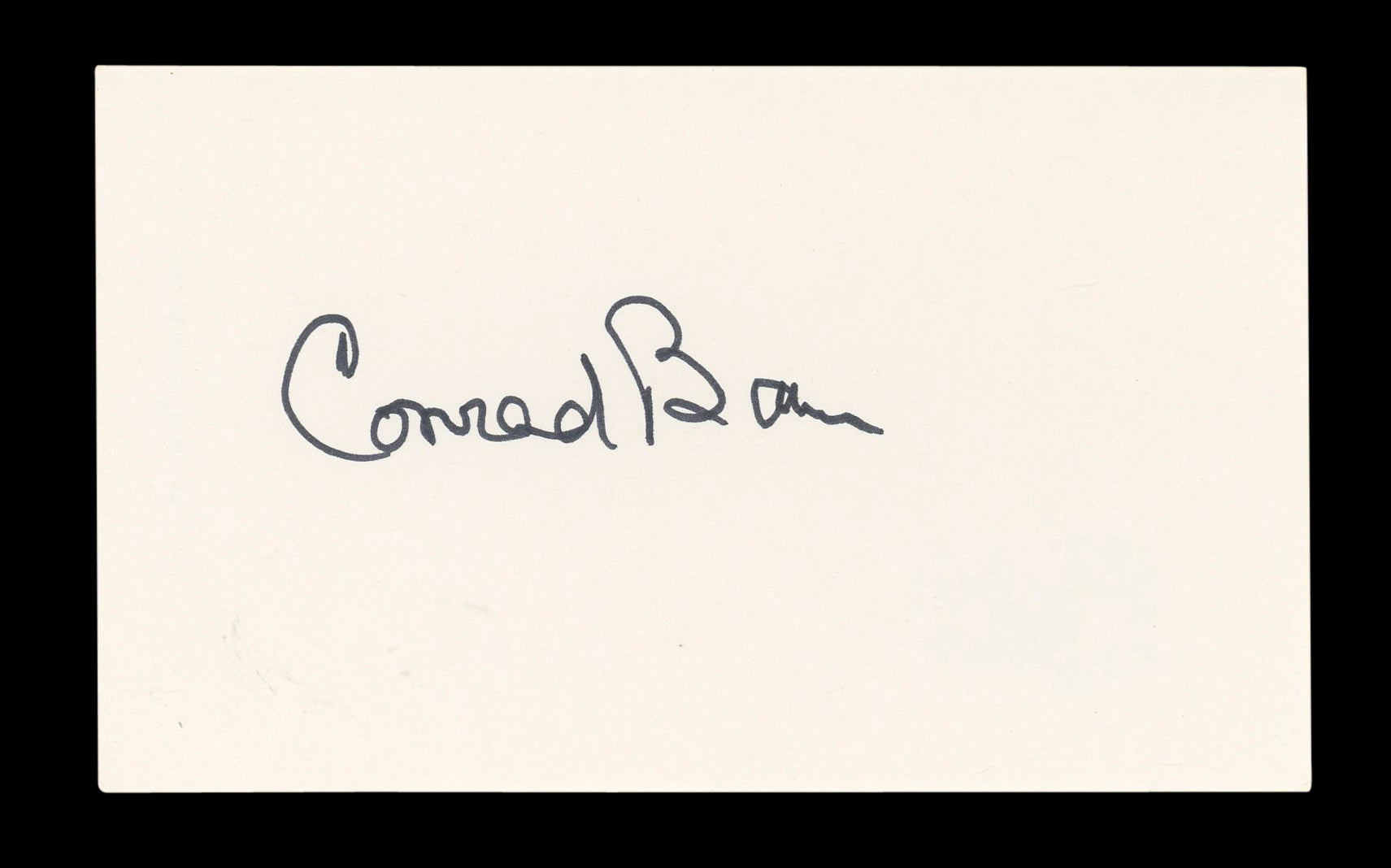 Conrad Bain Diff'rent Strokes Signed 3x5 Index Card Autographed BAS #AD70210