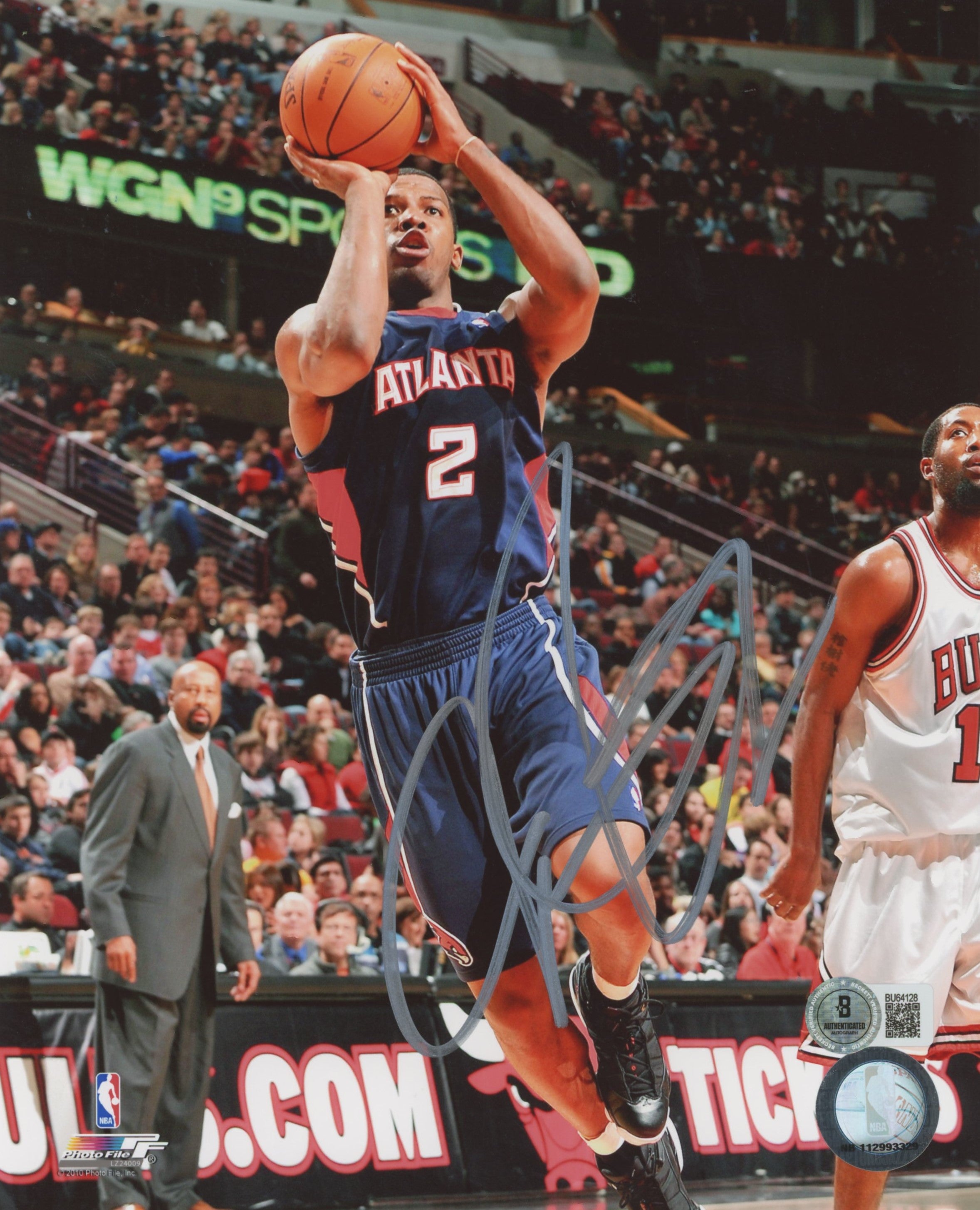 Hawks Joe Johnson Authentic Signed 8x10 Vertical Photo BAS #BU64128