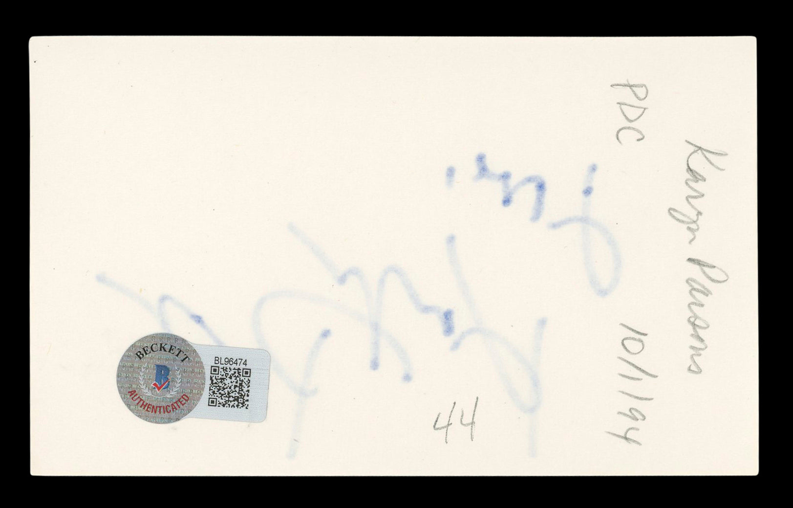 Karyn Parsons Fresh Prince of Bel-Air "Love" Signed 3x5 Index Card BAS #BL96474