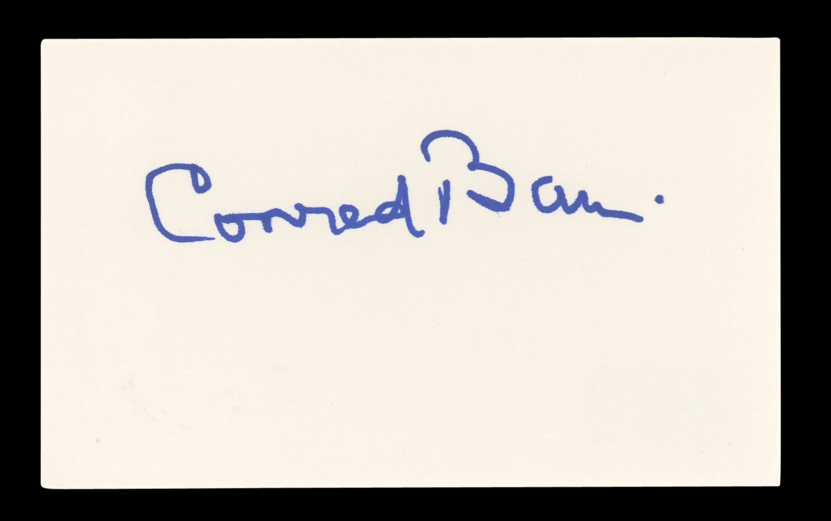 Conrad Bain Diff'rent Strokes Signed 3x5 Index Card Autographed BAS #AD70211