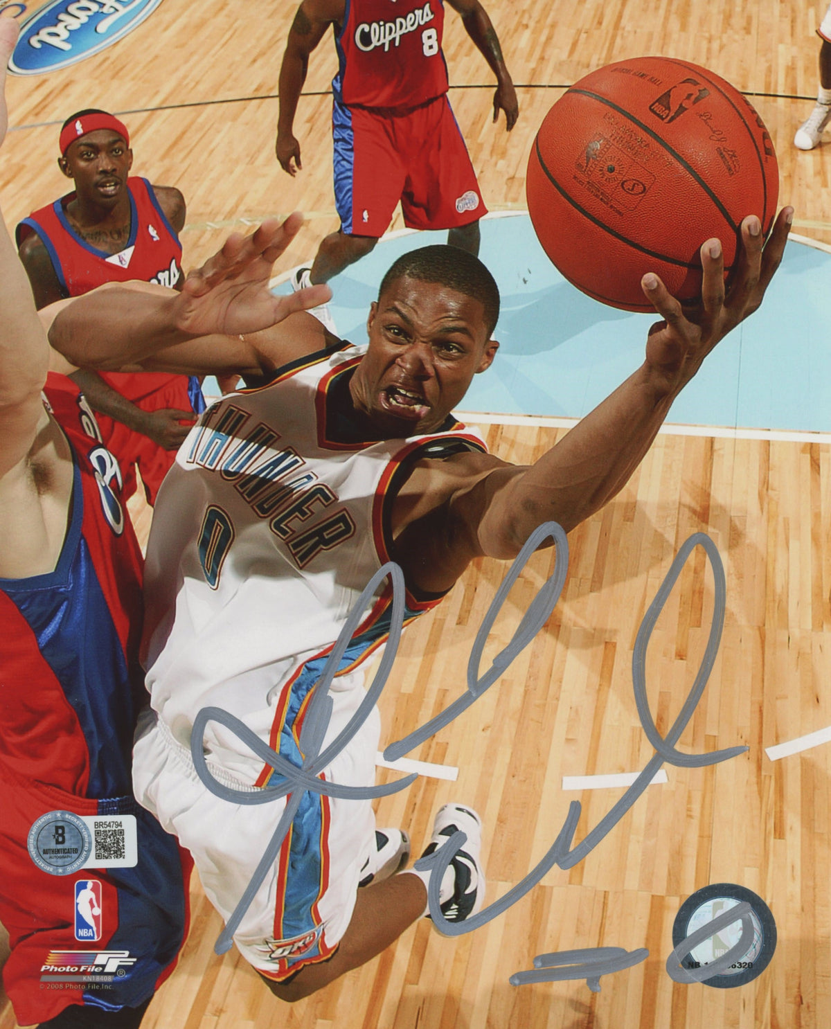 Thunder Russell Westbrook Authentic Signed 8x10 Photo BAS #BR54794