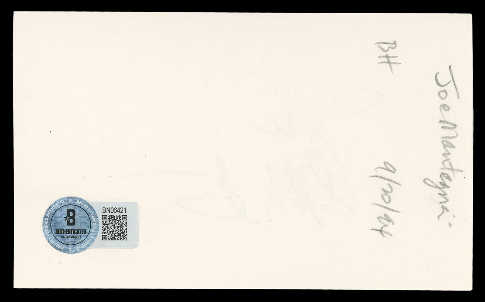 Joe Mantegna Criminal Minds Authentic Signed 3x5 Index Card BAS #BN06421