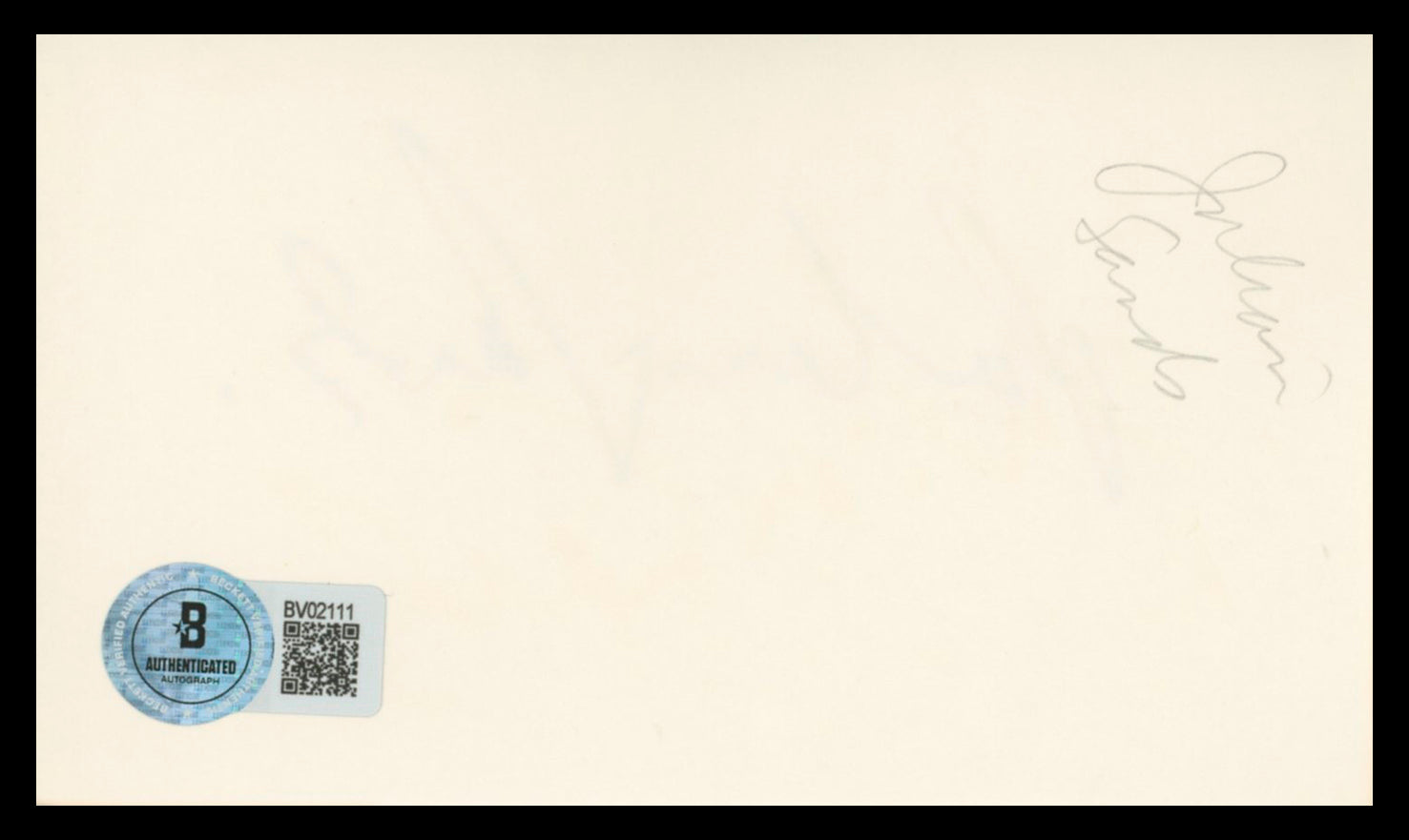 Julian Sands The Killing Fields Authentic Signed 3x5 Index Card BAS #BV02111