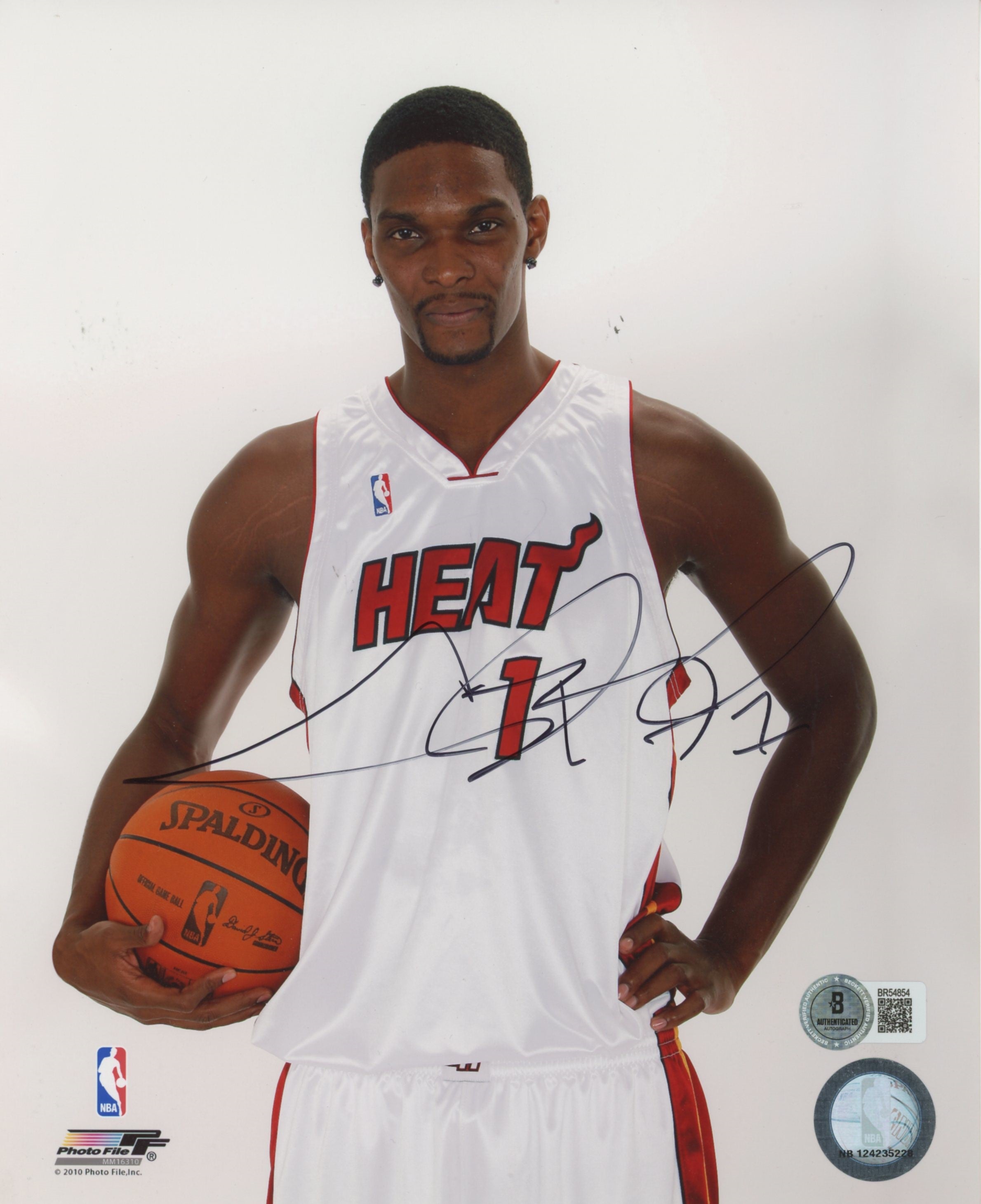 Heat Chris Bosh Authentic Signed 8x10 Photo Autographed BAS #BR54854