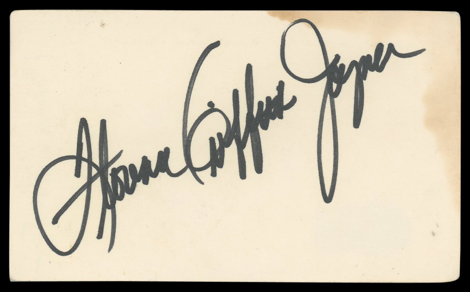 Florence Griffith Joyner Olympics Authentic Signed 3x5 Index Card BAS #BN06429