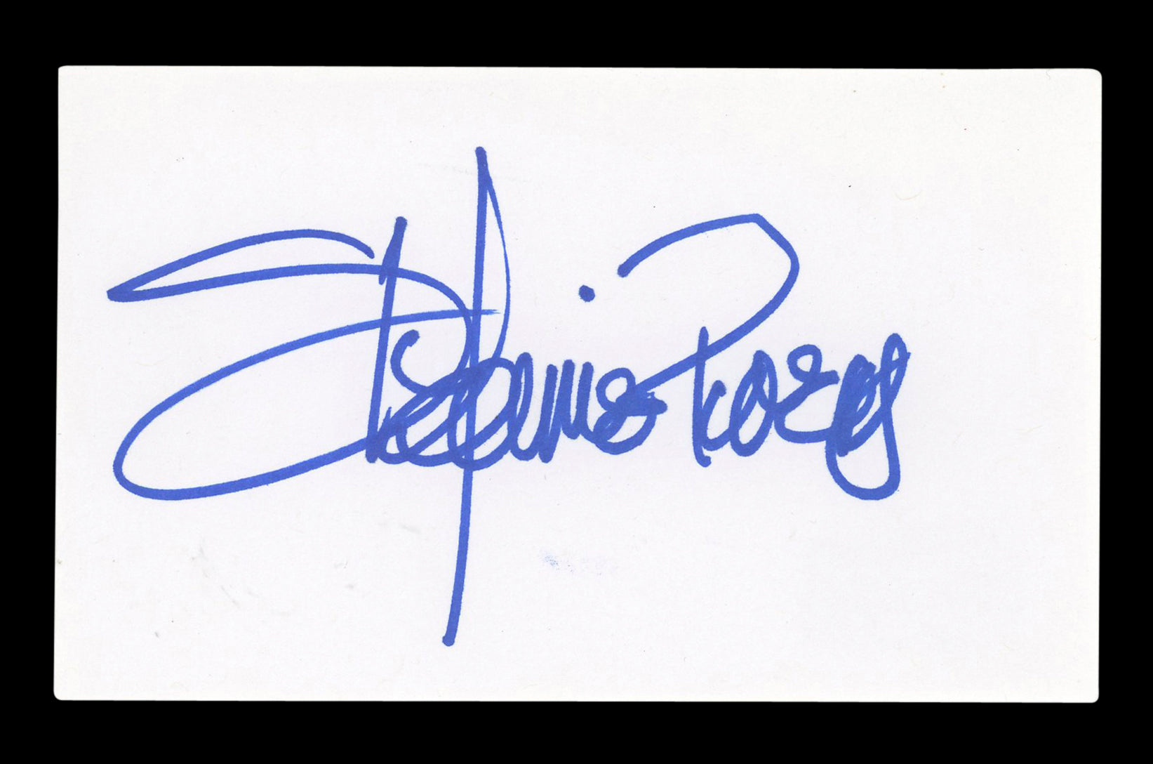 Stefanie Powers Hart to Hart Signed 3x5 Index Card Autographed BAS #AD70217