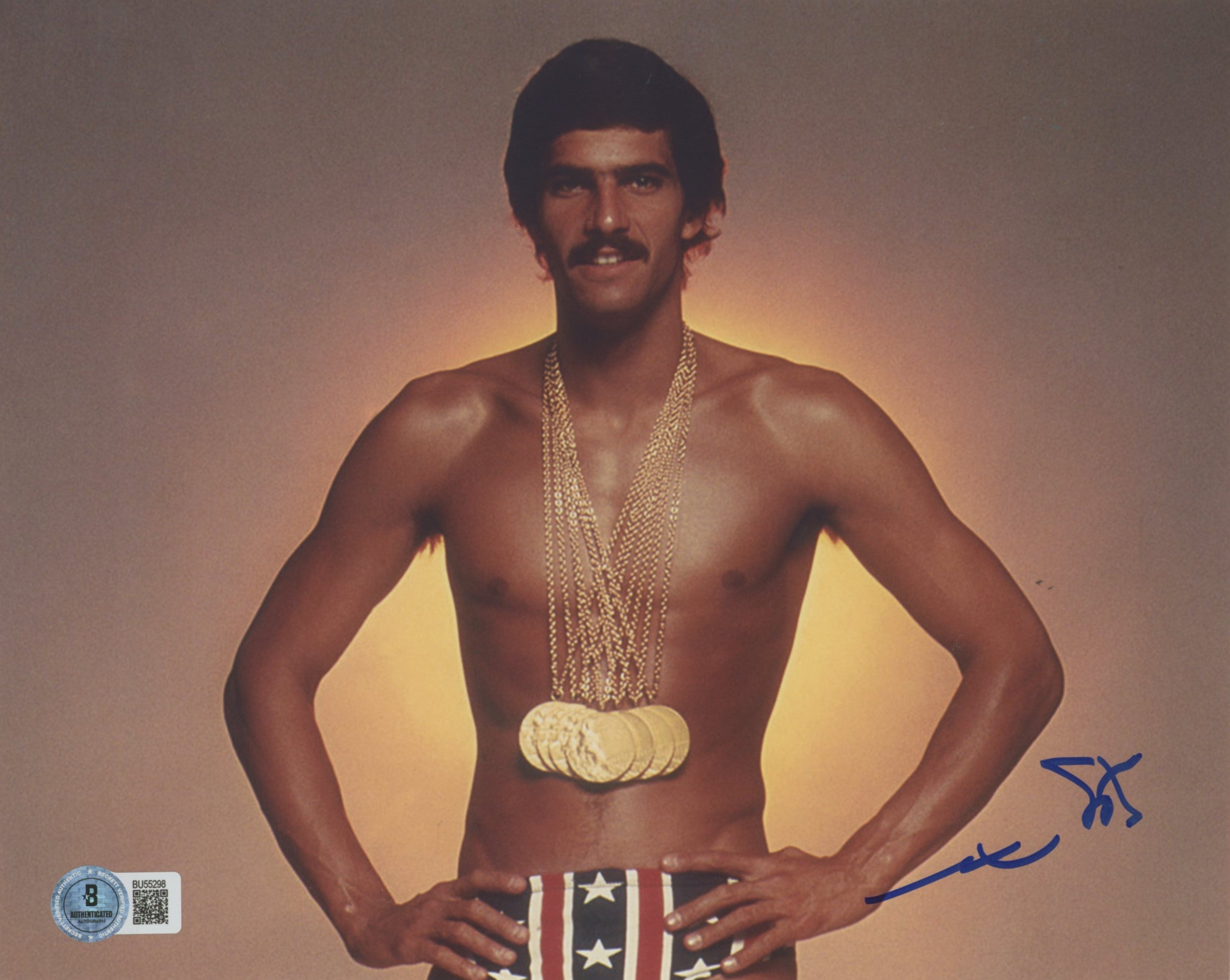 Mark Spitz Summer Olympics Authentic Signed 8x10 Horizontal Photo BAS 4