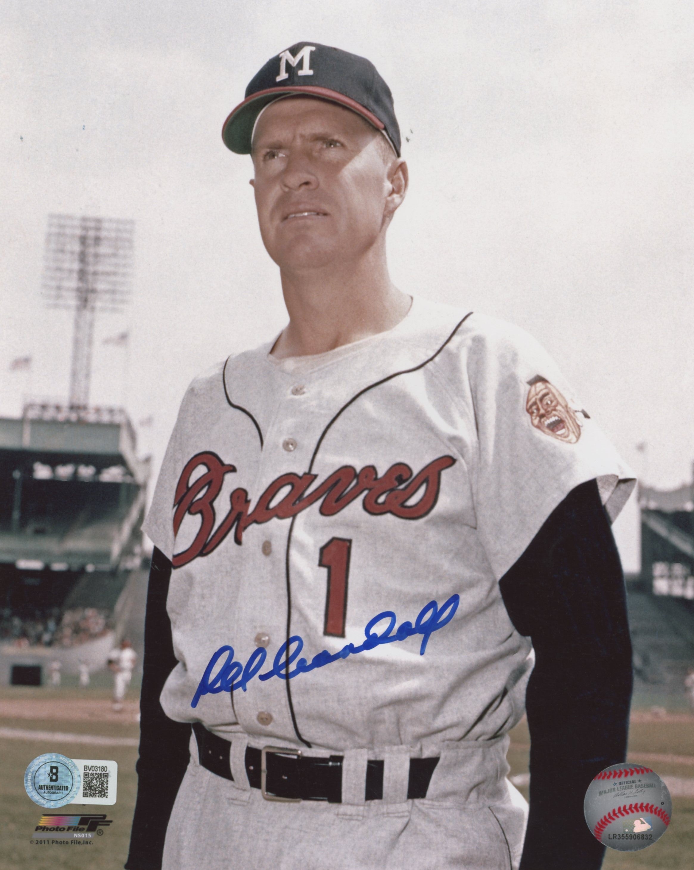 Braves Del Crandall Authentic Signed 8x10 Vertical Photo BAS #BV03180