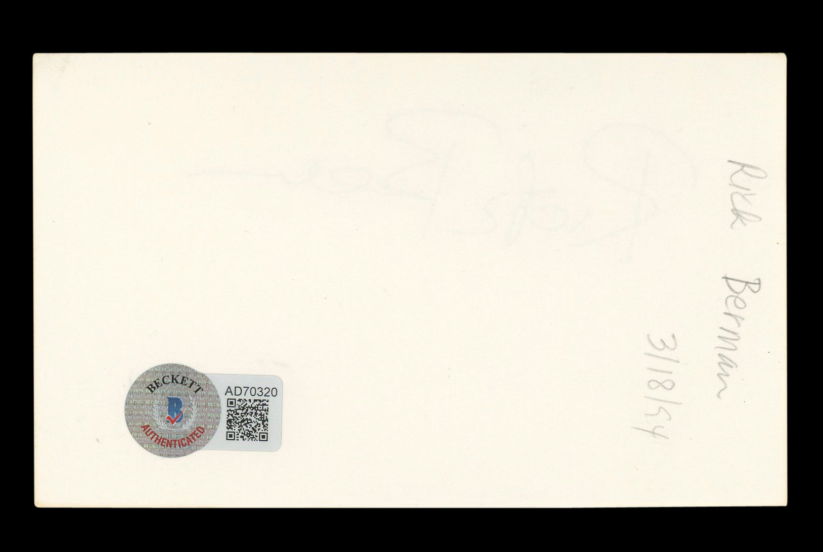 Rick Berman Star Trek Enterprise Signed 3x5 Index Card Autographed BAS #AD70320