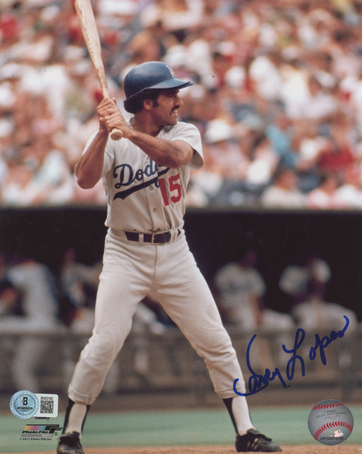 Dodgers Davey Lopes Authentic Signed 8x10 Vertical Photo BAS #BV03182