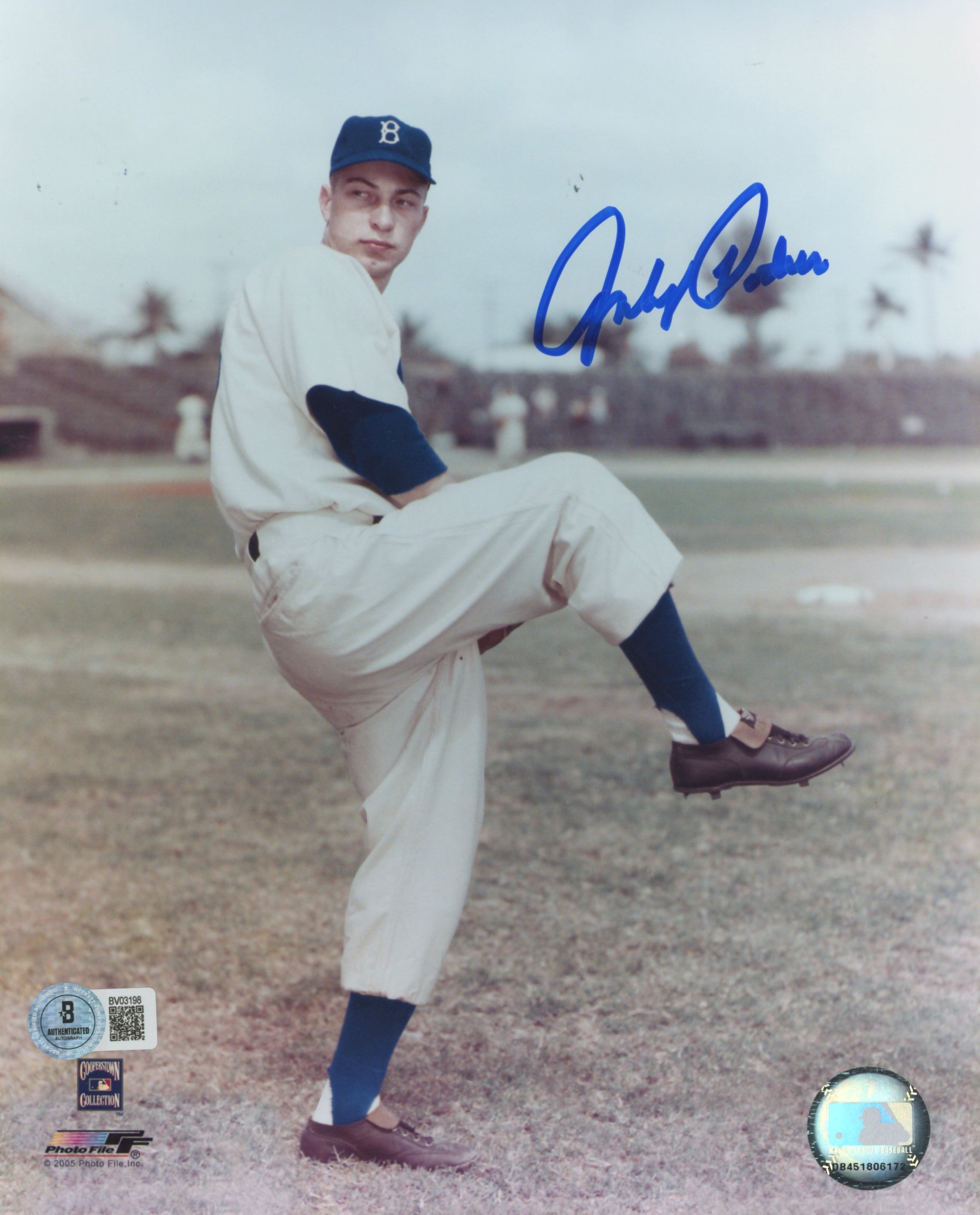 Dodgers Johnny Podres Authentic Signed 8x10 Vertical Photo BAS #BV03198