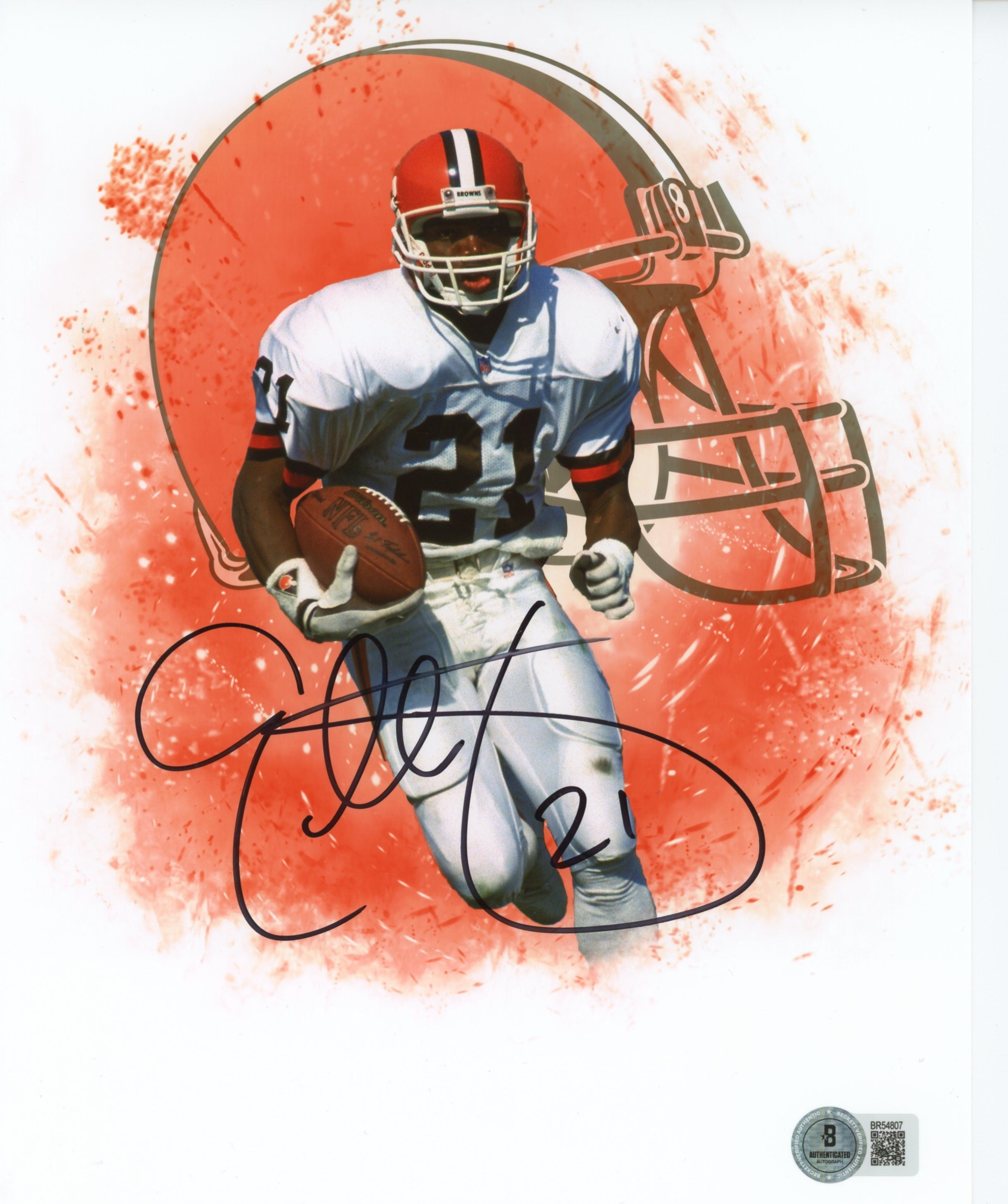 Browns Eric Metcalf "21" Authentic Signed 8x10 Photo Autographed BAS #BR54807