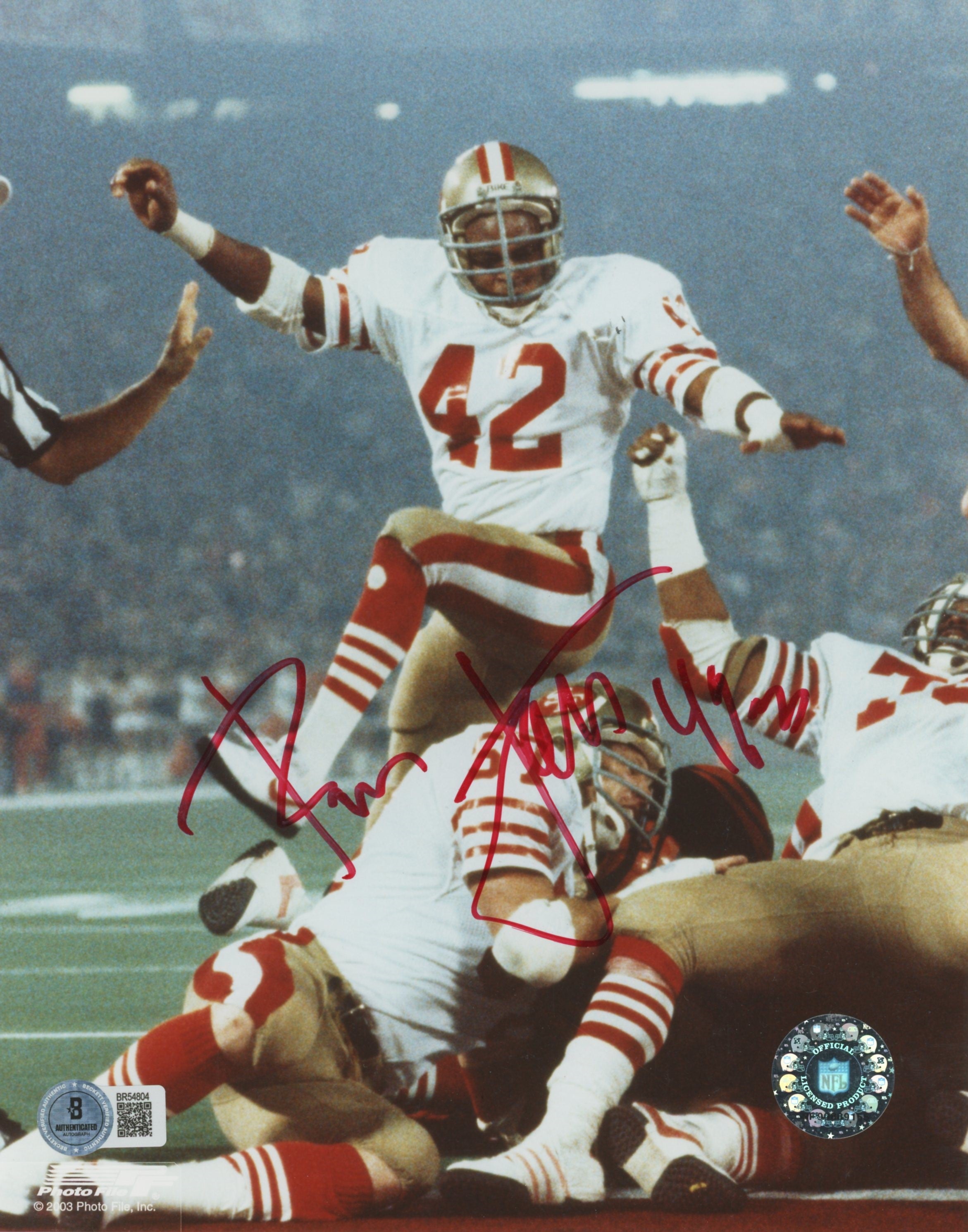 49ers Ronnie Lott Authentic Signed 8x10 Photo Autographed BAS #BR54804