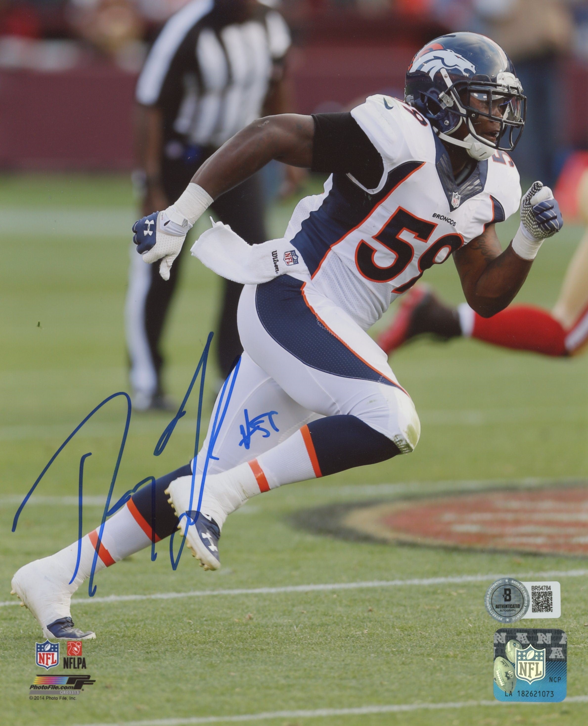 Broncos Danny Trevathan Authentic Signed 8x10 Photo Autographed BAS #BR54784