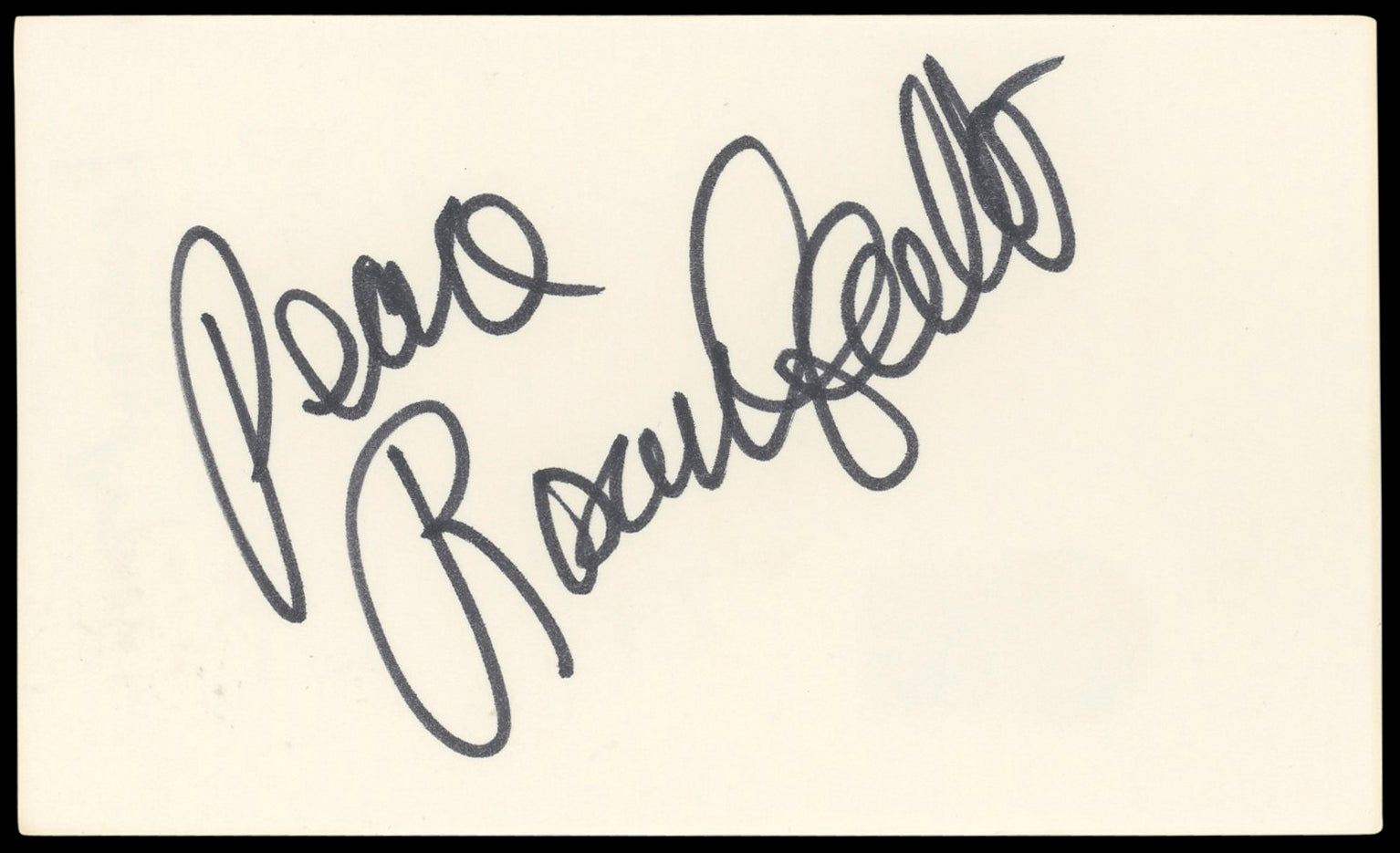 Rosanna Arquette "Peace" Authentic Signed 3x5 Index Card BAS #BL98623