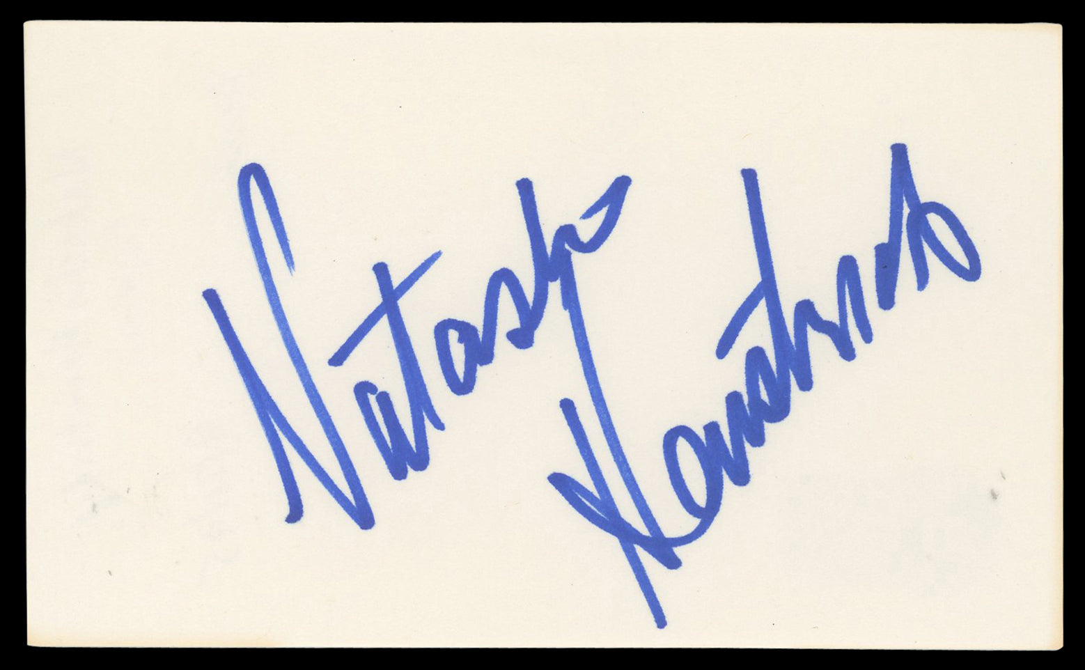 Natasha Henstridge Species Authentic Signed 3x5 Index Card BAS #BN06448