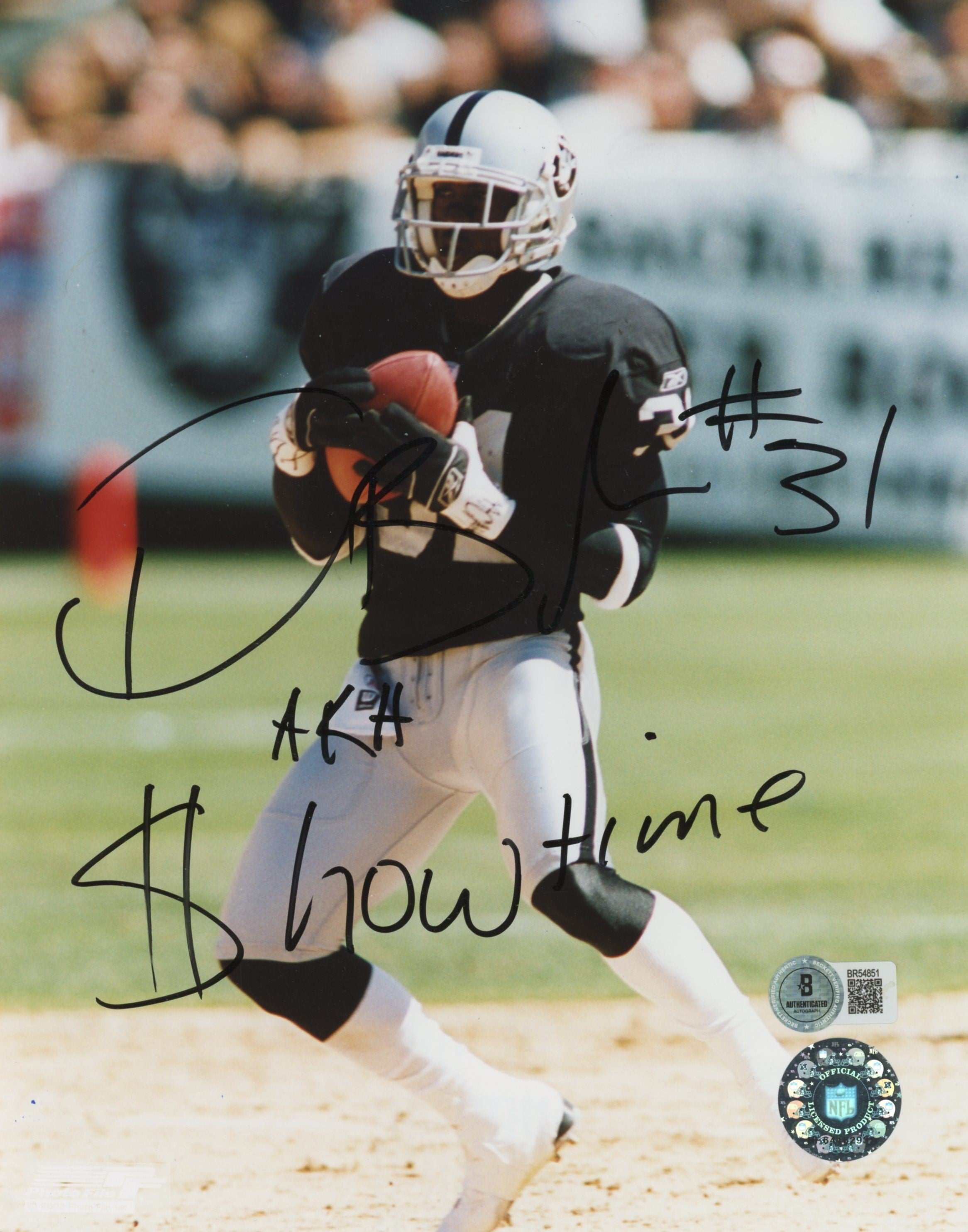 Raiders Phillip Buchanon "AKA $howtime" Authentic Signed 8x10 Photo BAS #BR54851