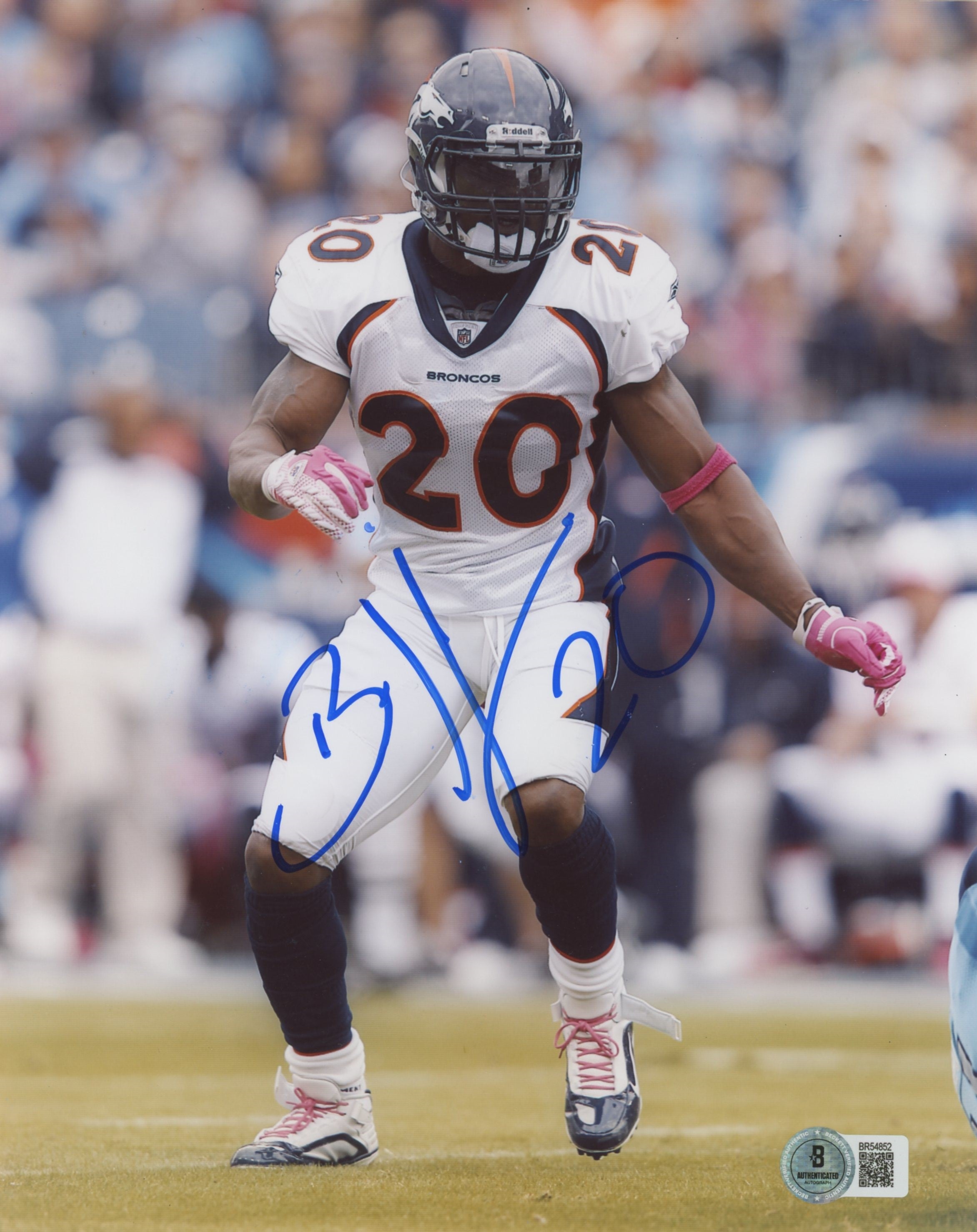 Broncos Brian Dawkins Authentic Signed 8x10 Photo Autographed BAS #BR54852