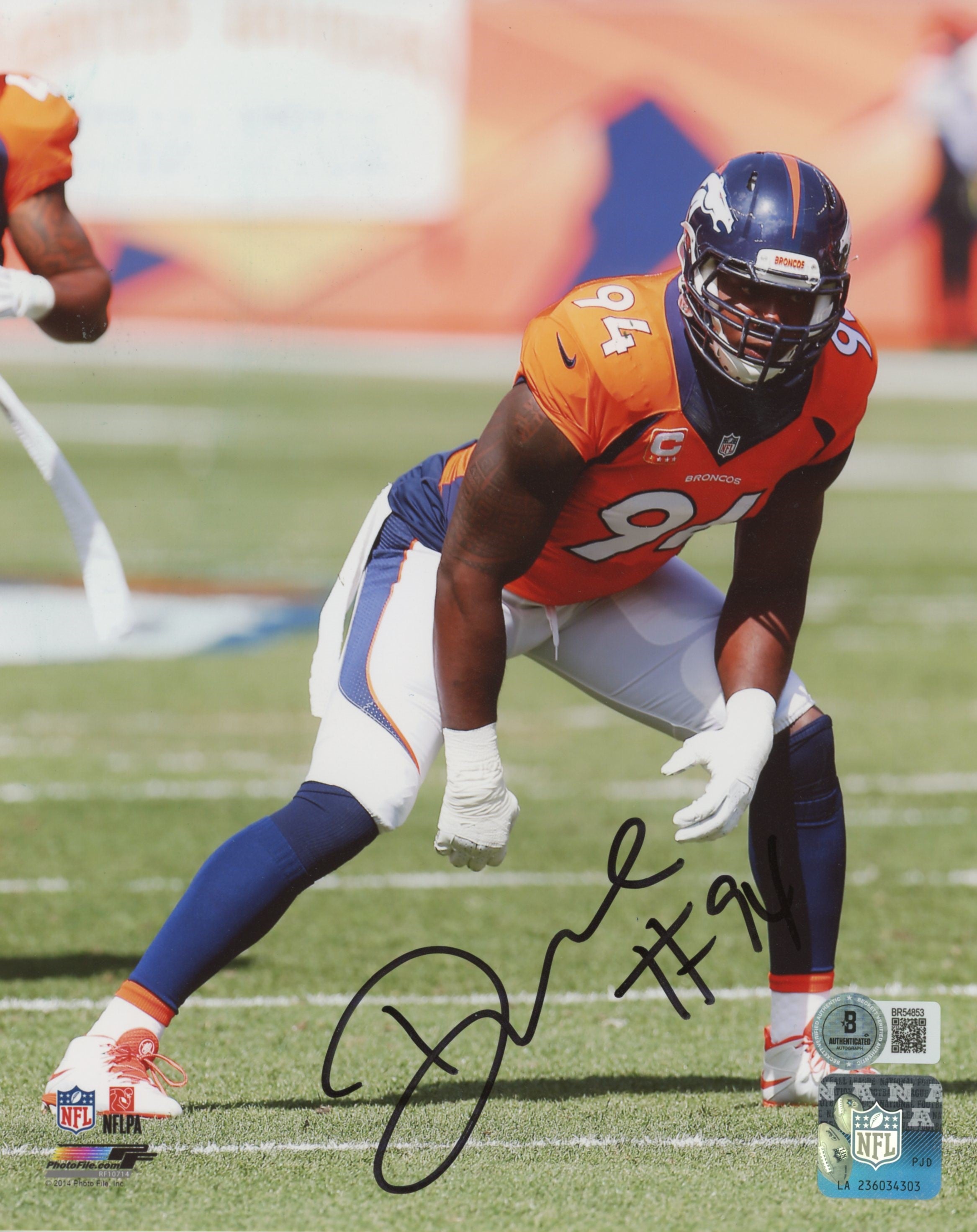 Broncos Demarcus Ware #94 Authentic Signed 8x10 Photo Autographed BAS #BR54853