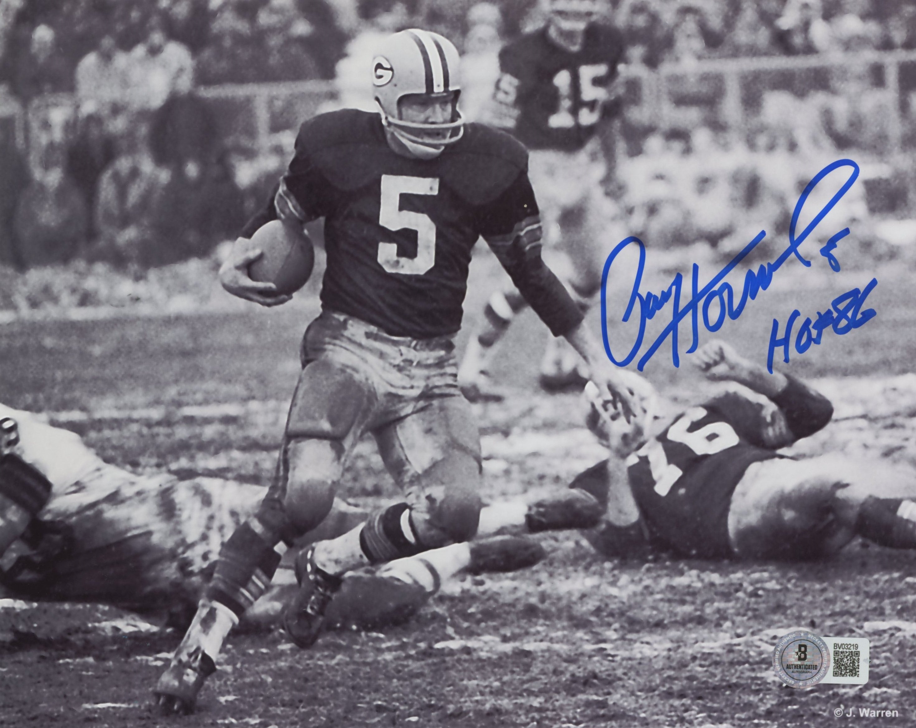 Packers Paul Hornung HOF 86 Authentic Signed 8x10 Horizontal Photo BAS #BV03219