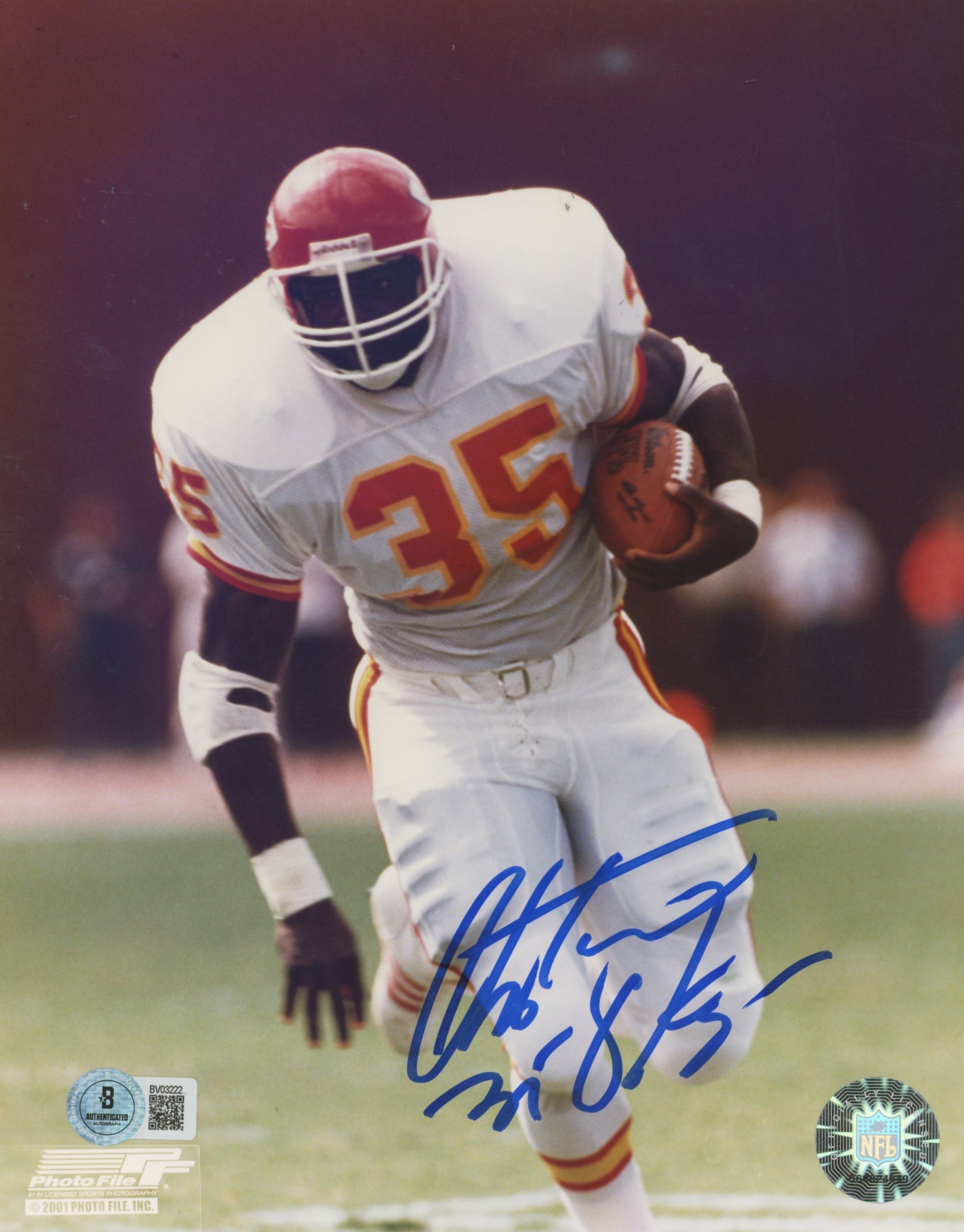 Chiefs Christian Okoye Authentic Signed 8x10 Vertical Photo BAS #BV03222