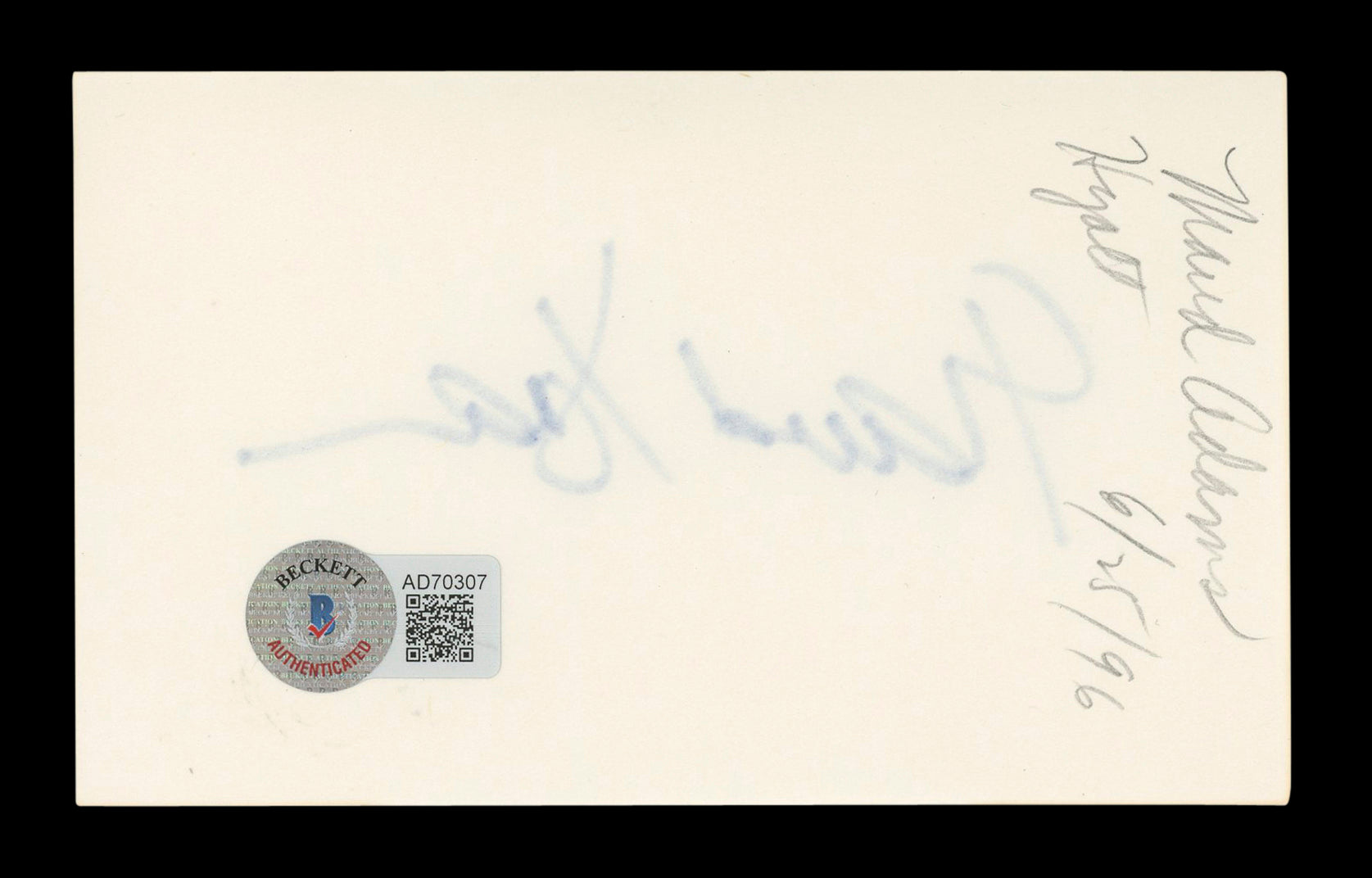 Maude Adams The Man with the Golden Gun Signed 3x5 Index Card BAS #AD70307