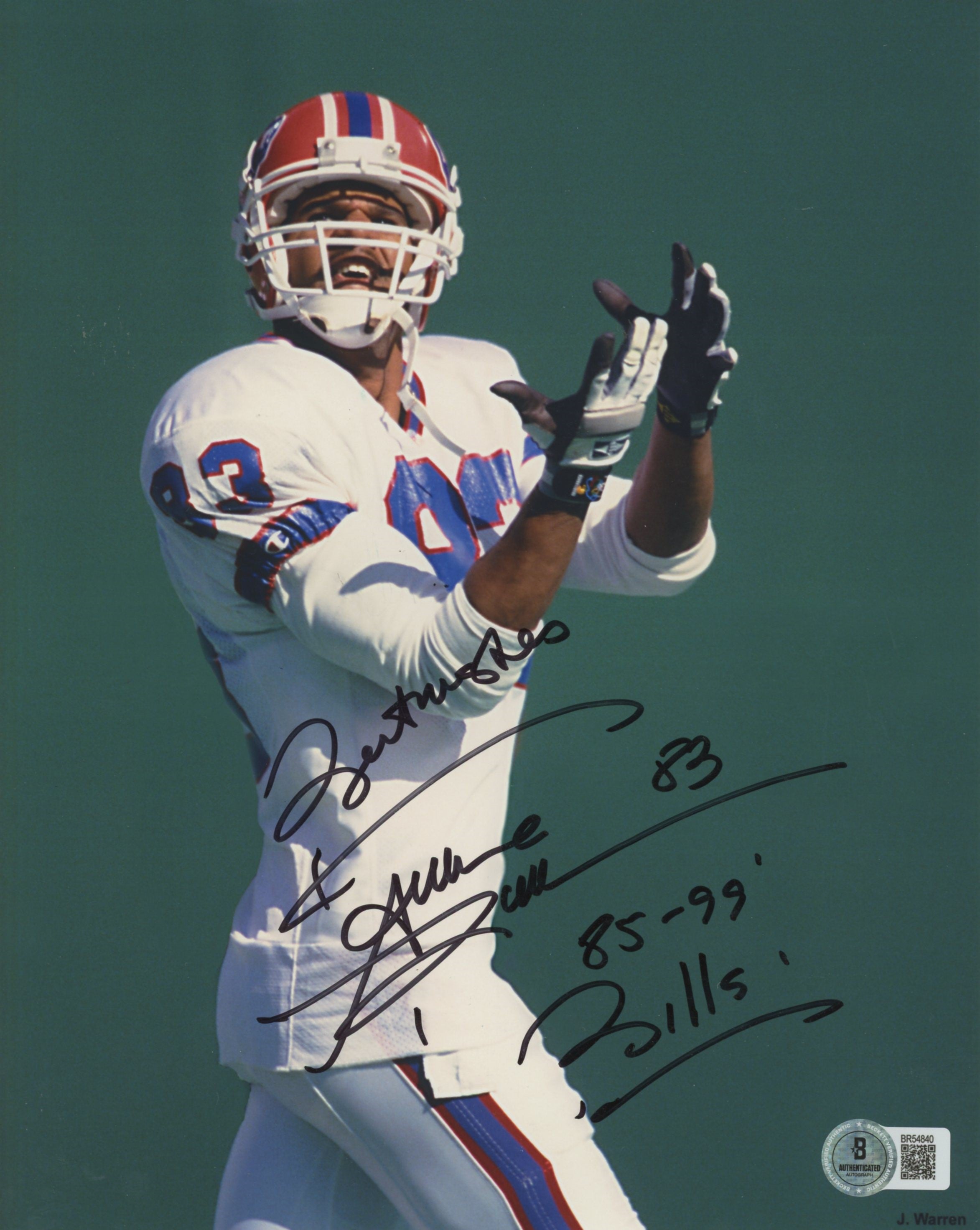 Bills Andre Reed "Best Wishes" Authentic Signed 8x10 Photo BAS #BR54840