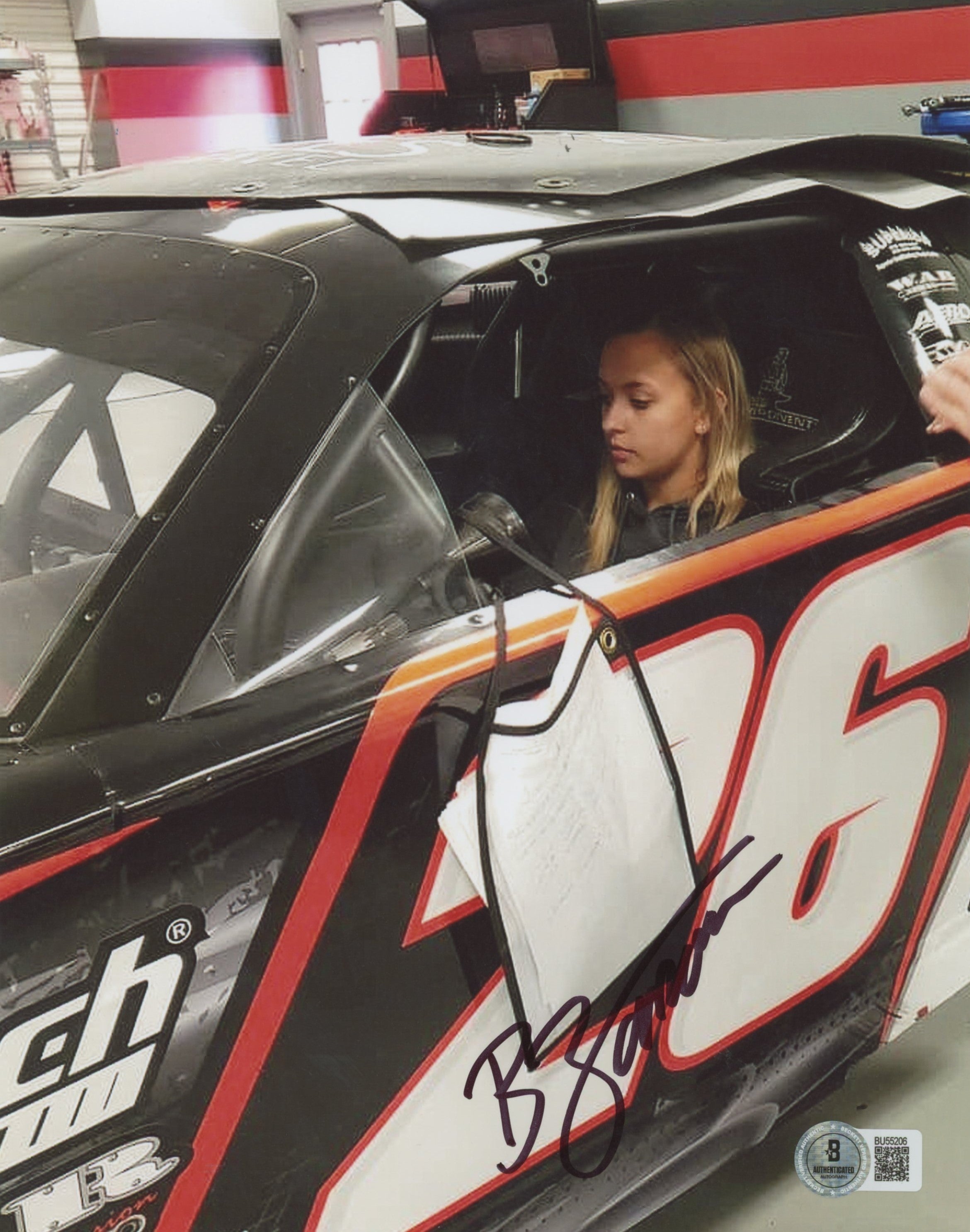 Brittney Zamora NASCAR Authentic Signed 8x10 Vertical Photo Autographed BAS 3