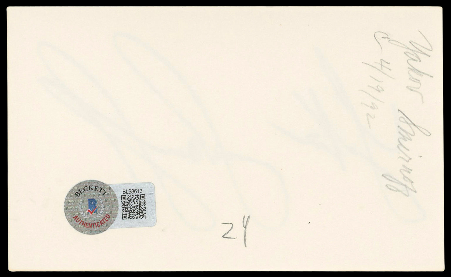 Yakov Smirnoff Night Court Authentic Signed 3x5 Index Card BAS #BL98613