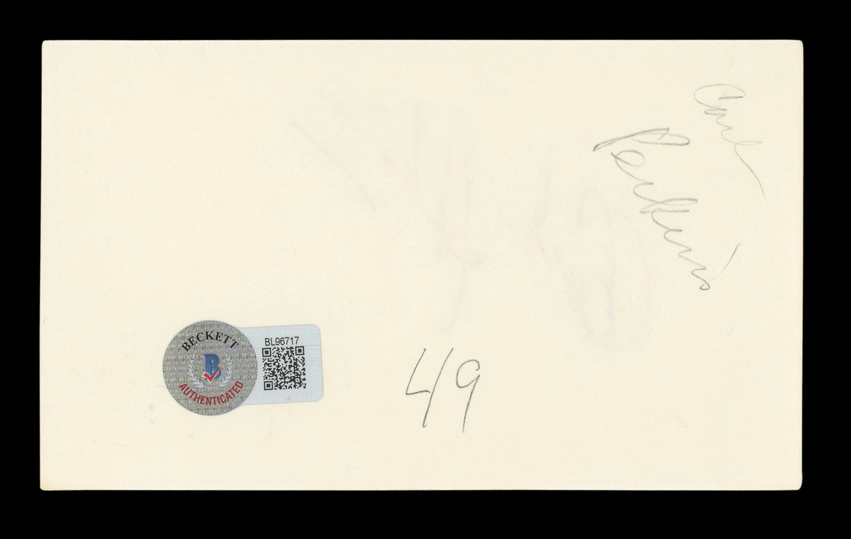 Carl Perkins Musician Authentic Signed 3x5 Index Card Autographed BAS #BL96717