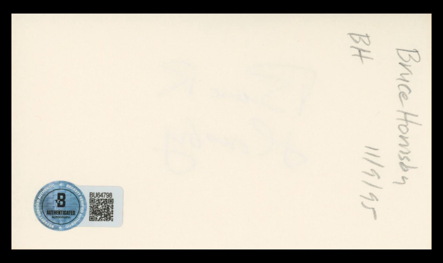 Bruce Hornsby World's Greatest Dad Authentic Signed 3x5 Index Card BAS #BU64798
