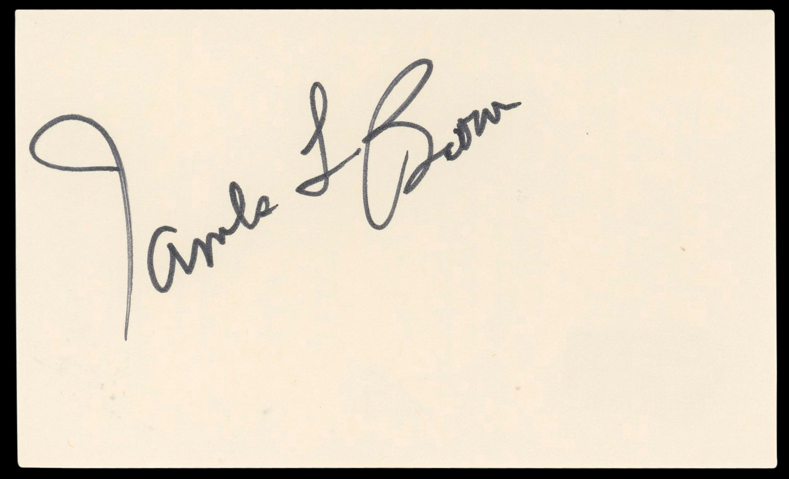 James L. Brown Going My Way Authentic Signed 3x5 Index Card BAS #BL98601