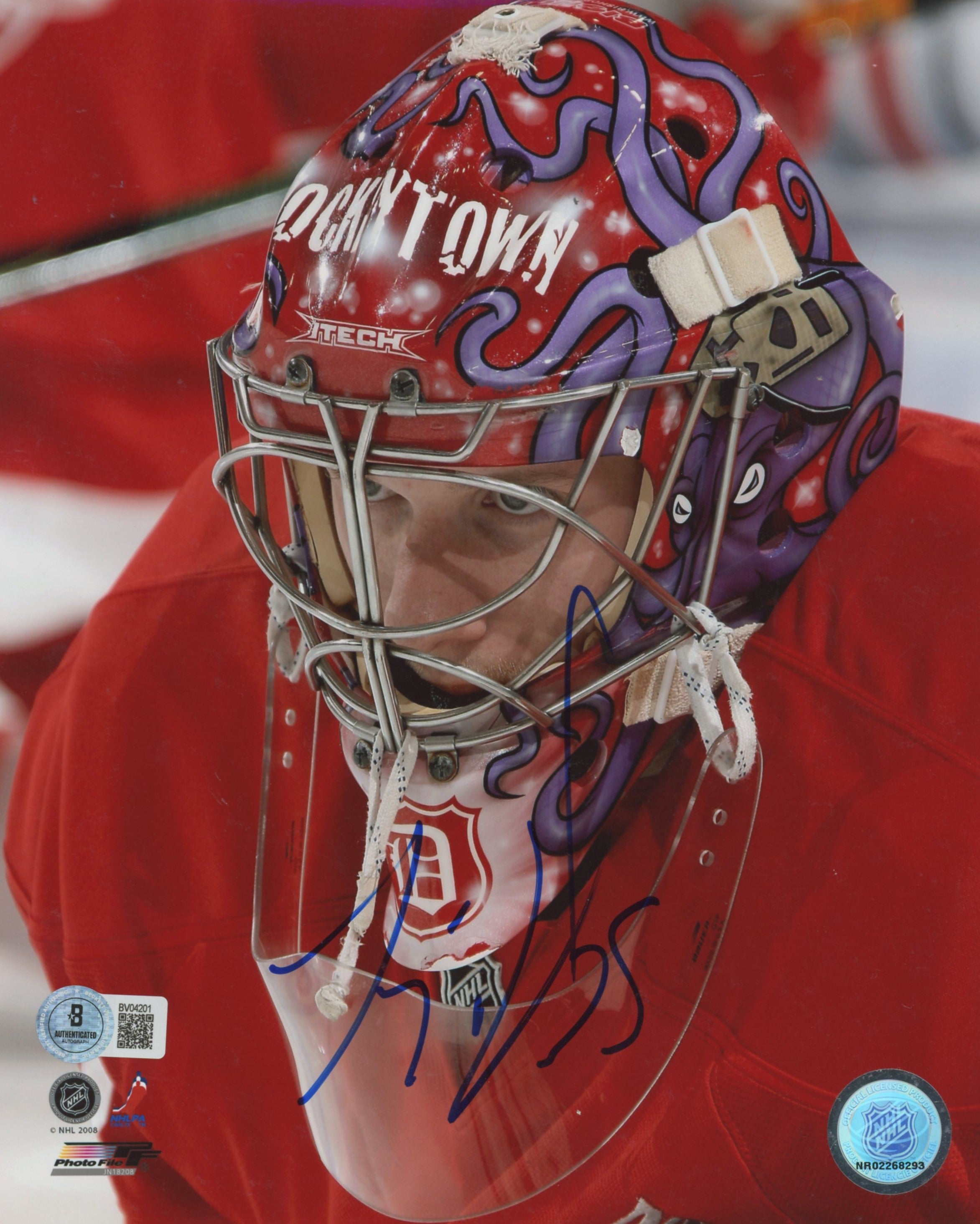 Red Wings Jimmy Howard Authentic Signed 8x10 Vertical Photo BAS #BV04201