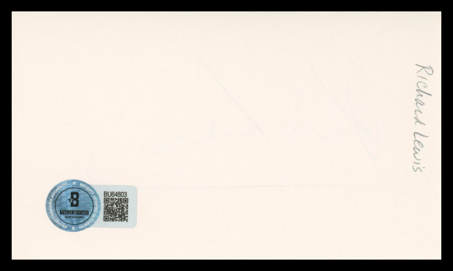 Richard Lewis Robin Hood: Men in Tights  Signed 3x5 Index Card BAS #BU64803