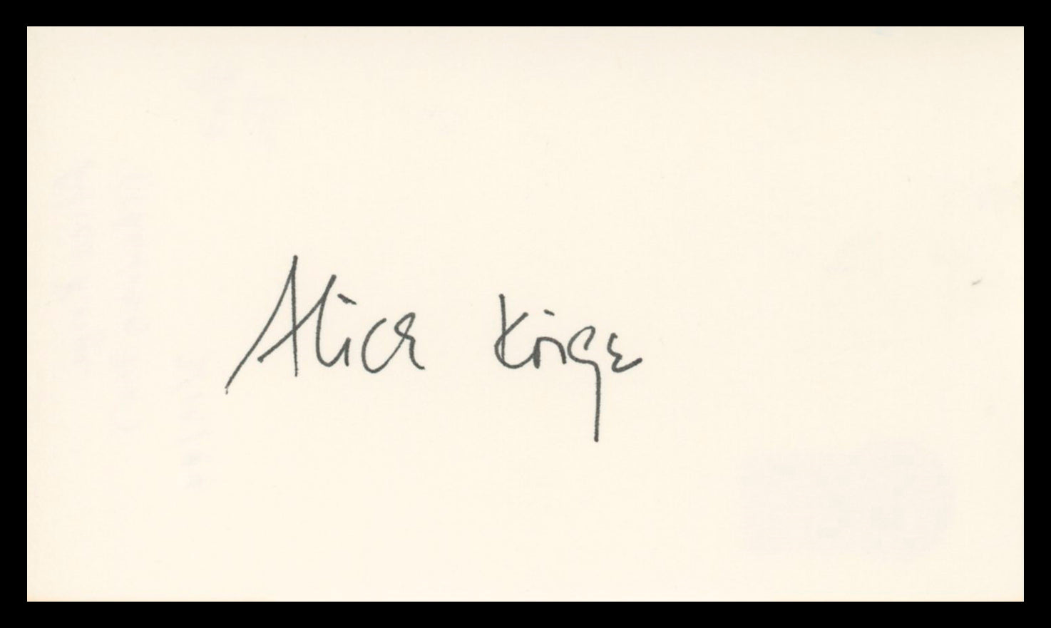 Alice Krige Star Trek First Contact Authentic Signed 3x5 Index Card BAS #BU64807