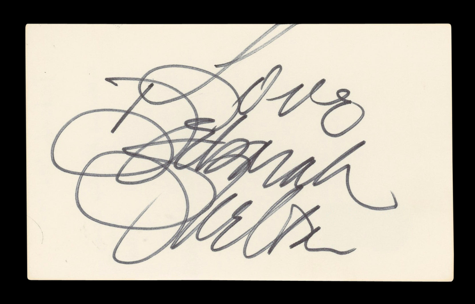 Deborah Shelton Nip/Tuck Signed 3x5 Index Card Autographed BAS #AD70281
