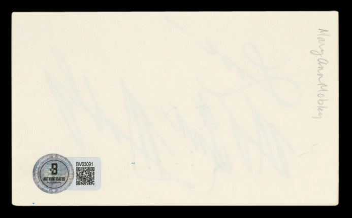 Mary Ann Mobley Girl Happy "Love" Authentic Signed 3x5 Index Card BAS #BV03091